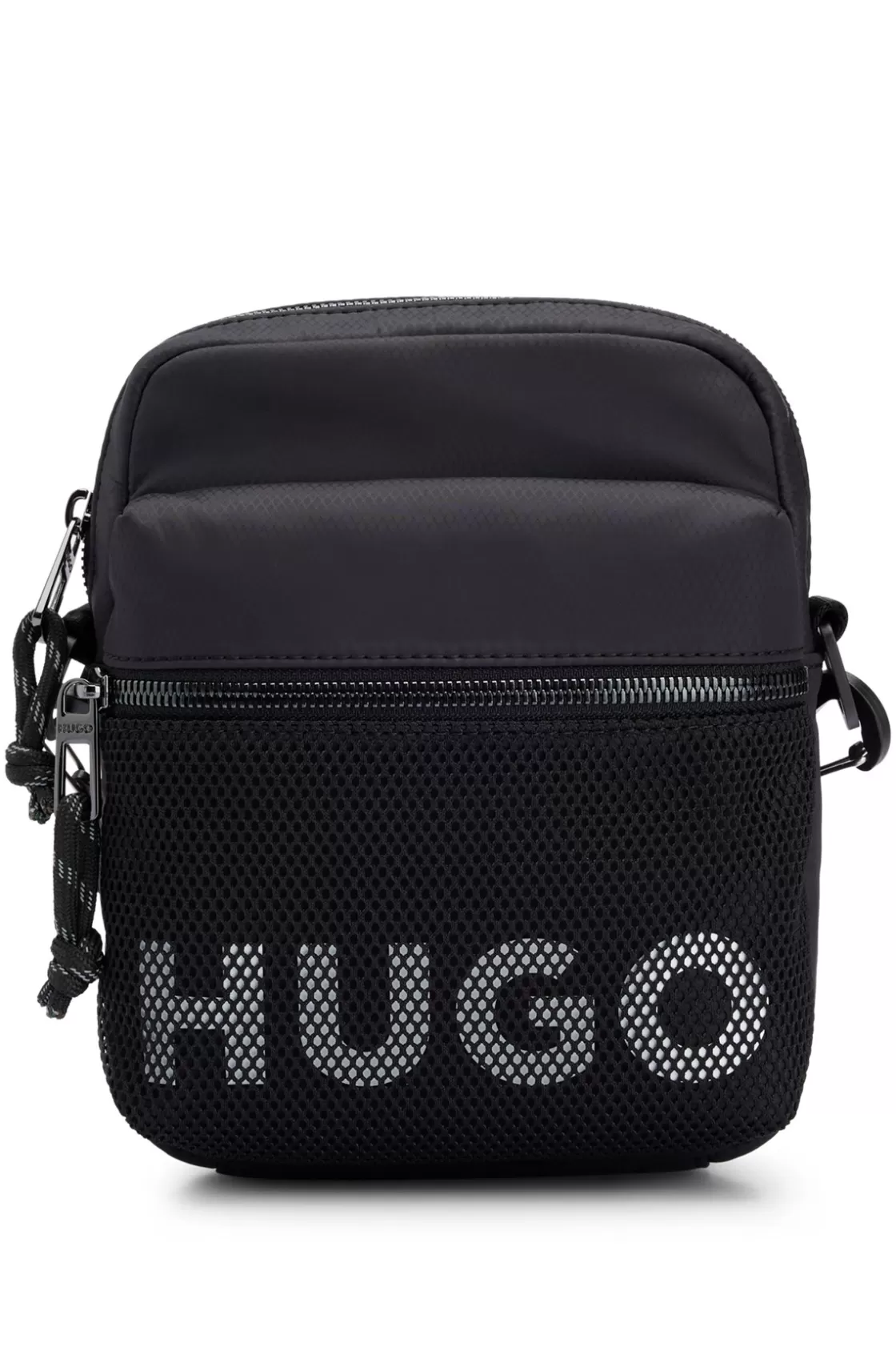 HUGO BOSS Reporter Bag With Contrast Logo And Mesh Overlay Black Store