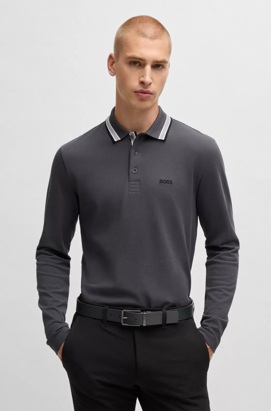 HUGO BOSS Reversible Italian Leather Belt In Printed And Coated Finishes Black Best