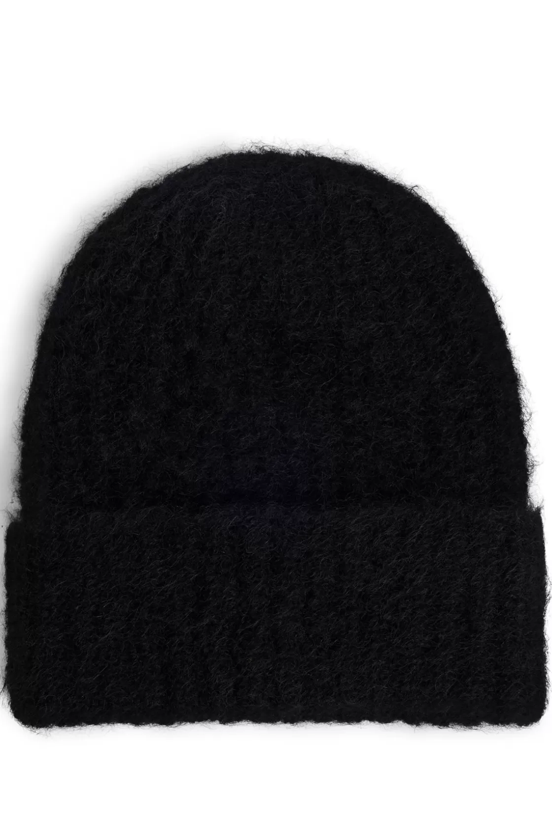 HUGO BOSS Ribbed Beanie Hat With Stacked-logo Trim Black Best Sale