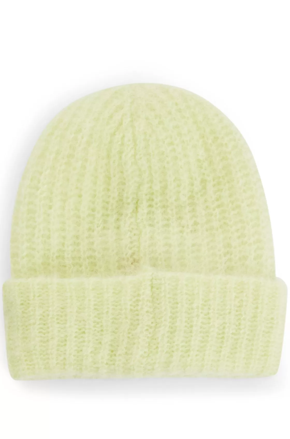 HUGO BOSS Ribbed Beanie Hat With Stacked-logo Trim Yellow Flash Sale