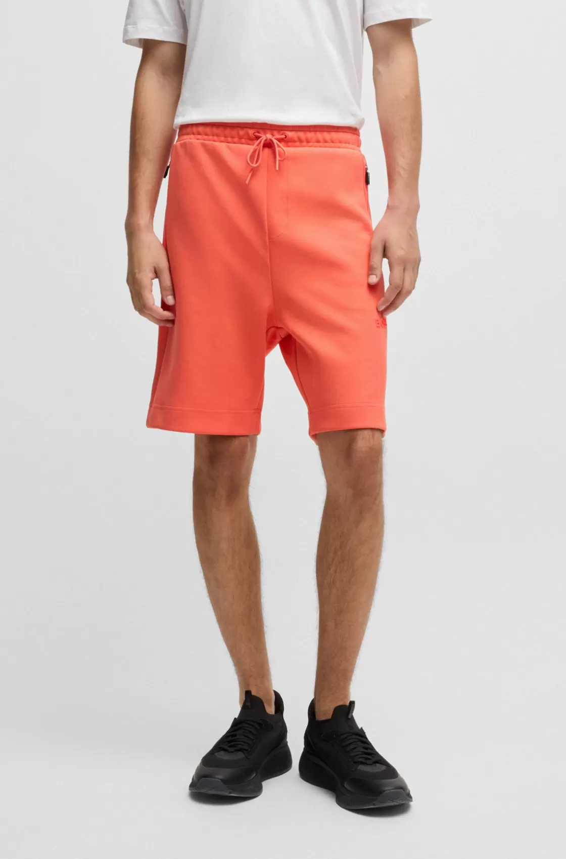 HUGO BOSS Shorts With 3D-molded Logo Light Red Flash Sale