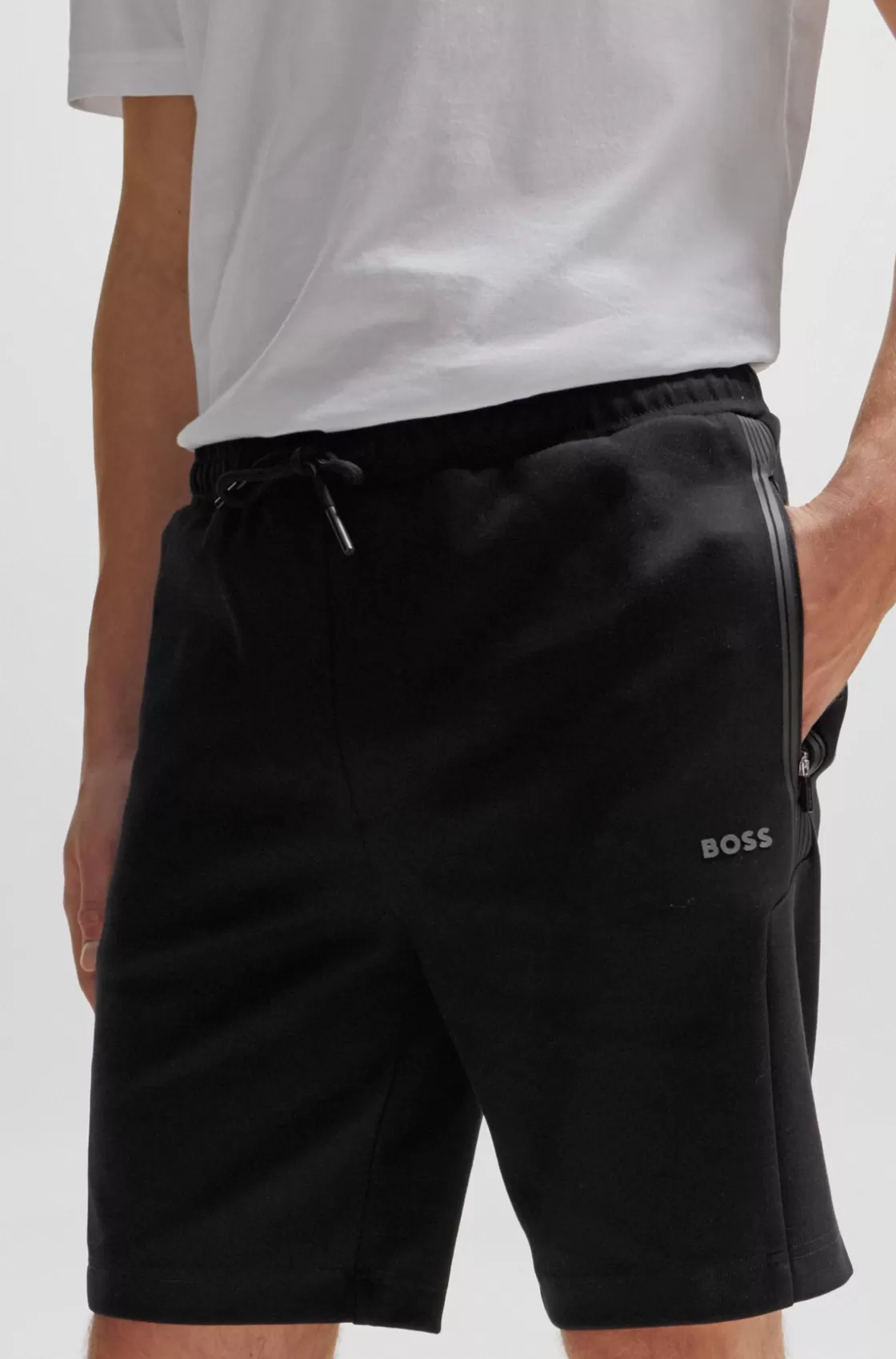 HUGO BOSS Shorts With Logo Print Black Best Sale
