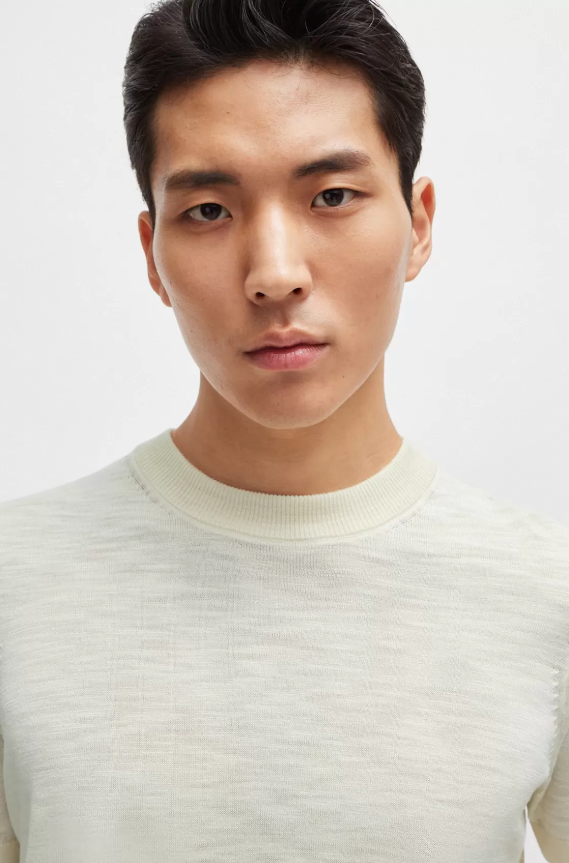 HUGO BOSS Short-sleeved Sweater In Tussah Silk White Sale