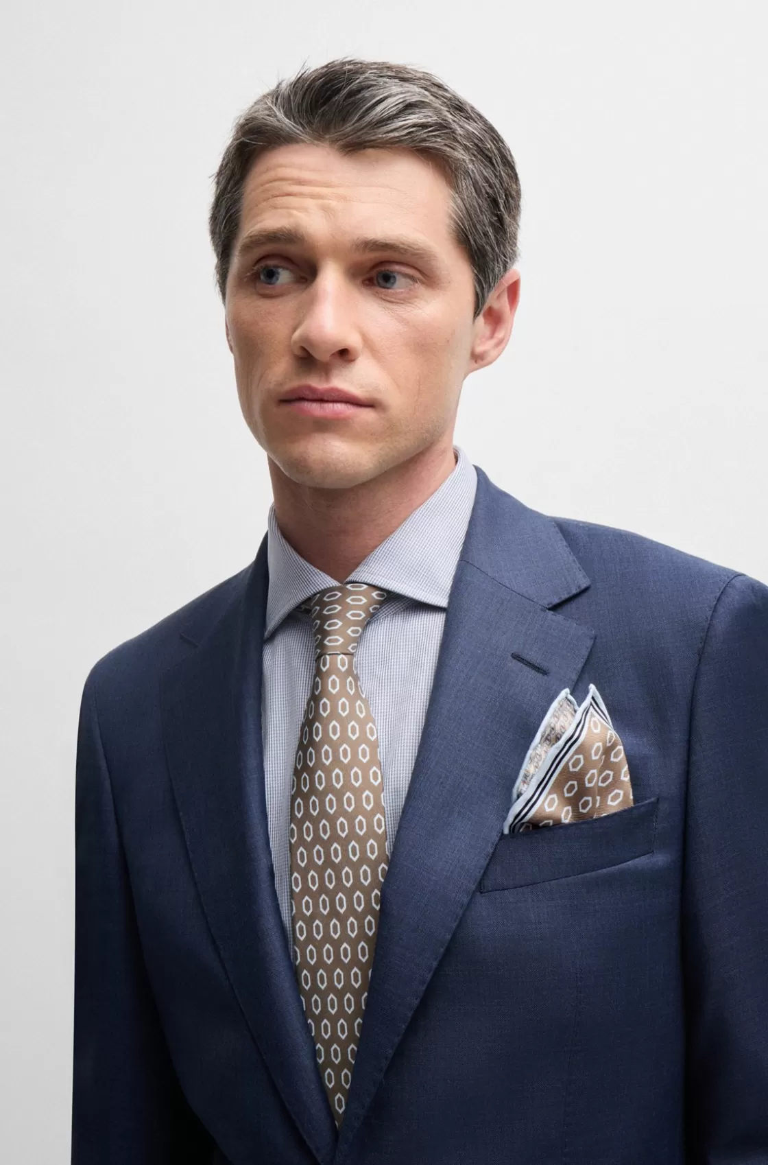 HUGO BOSS Silk Pocket Square With Seasonal Prints Light Green Online