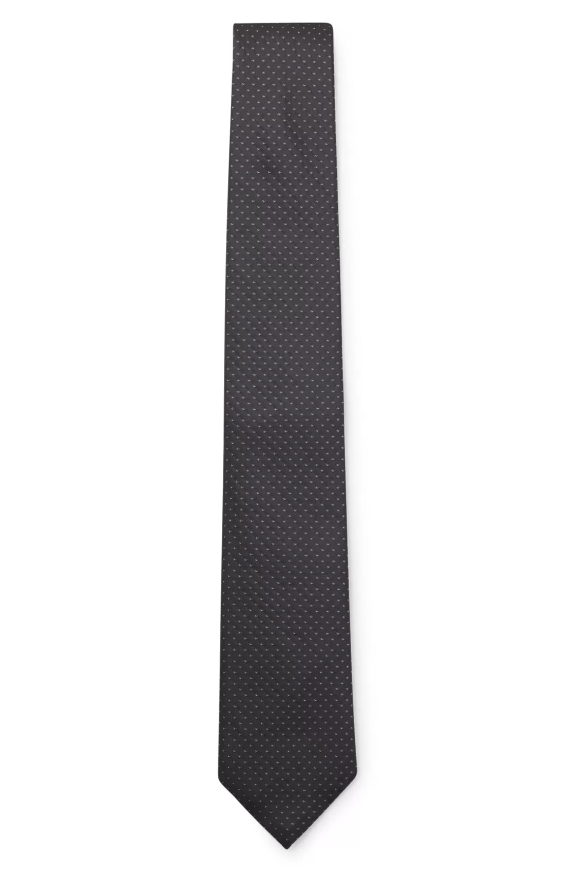 HUGO BOSS Silk Tie With Jacquard Pattern Grey Discount