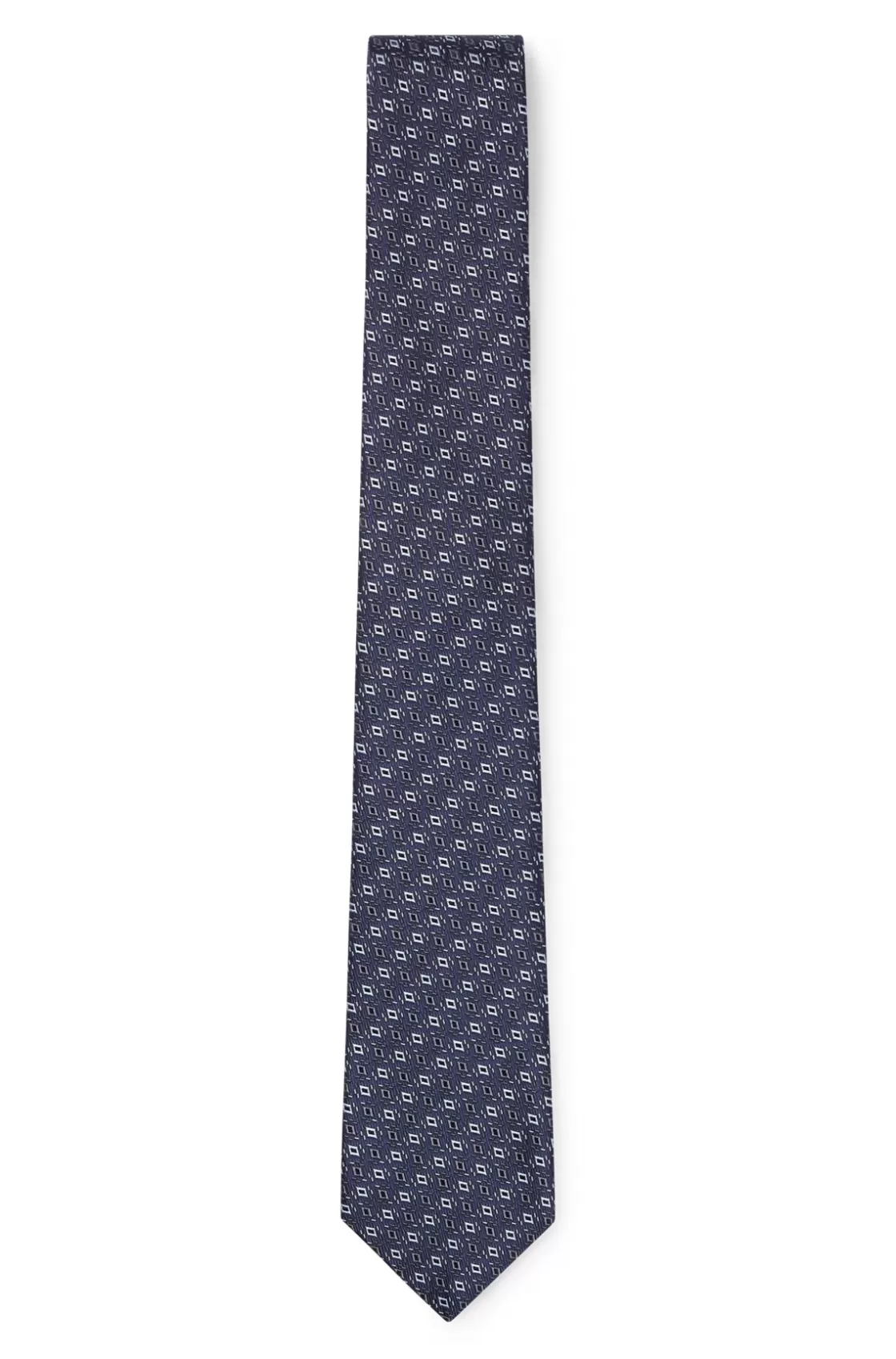 HUGO BOSS Silk Tie With Jacquard Pattern Dark Blue Shop