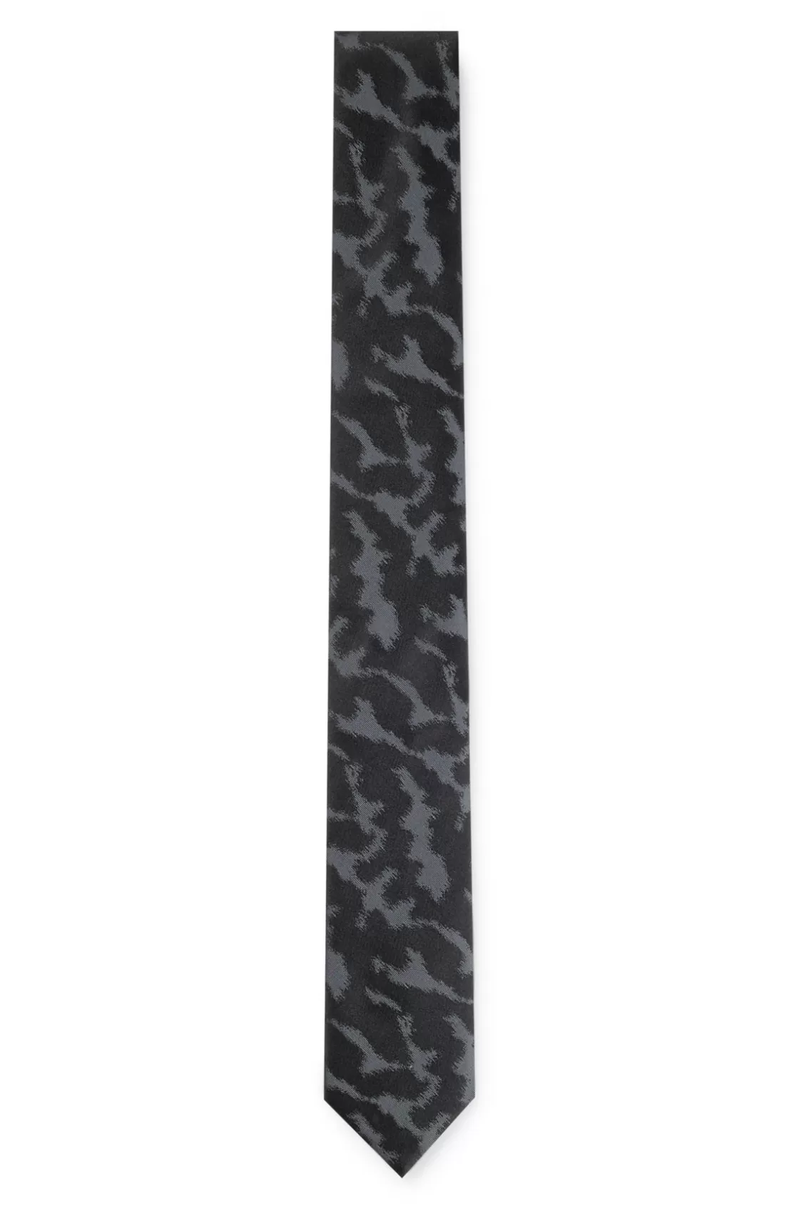 HUGO BOSS Silk Tie With Jacquard Pattern Black Discount