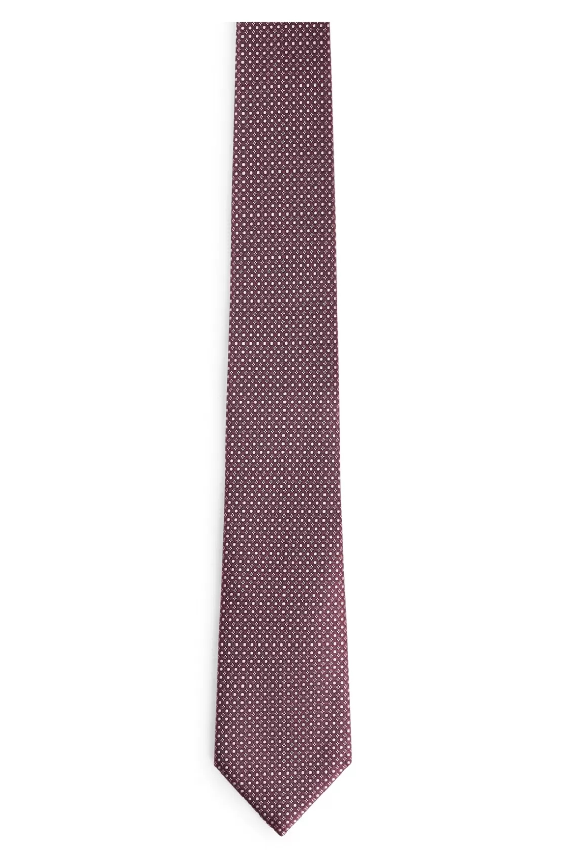 HUGO BOSS Silk Tie With Jacquard Pattern Dark Red Clearance