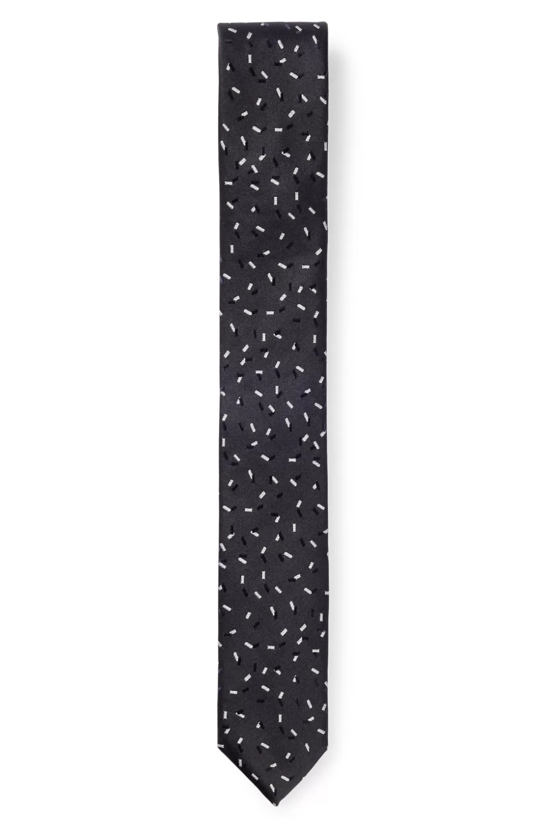 HUGO BOSS Silk Tie With Jacquard-woven Pattern Dark Blue Fashion