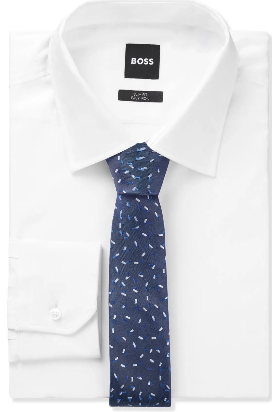 HUGO BOSS Silk Tie With Jacquard-woven Pattern Light Blue Shop