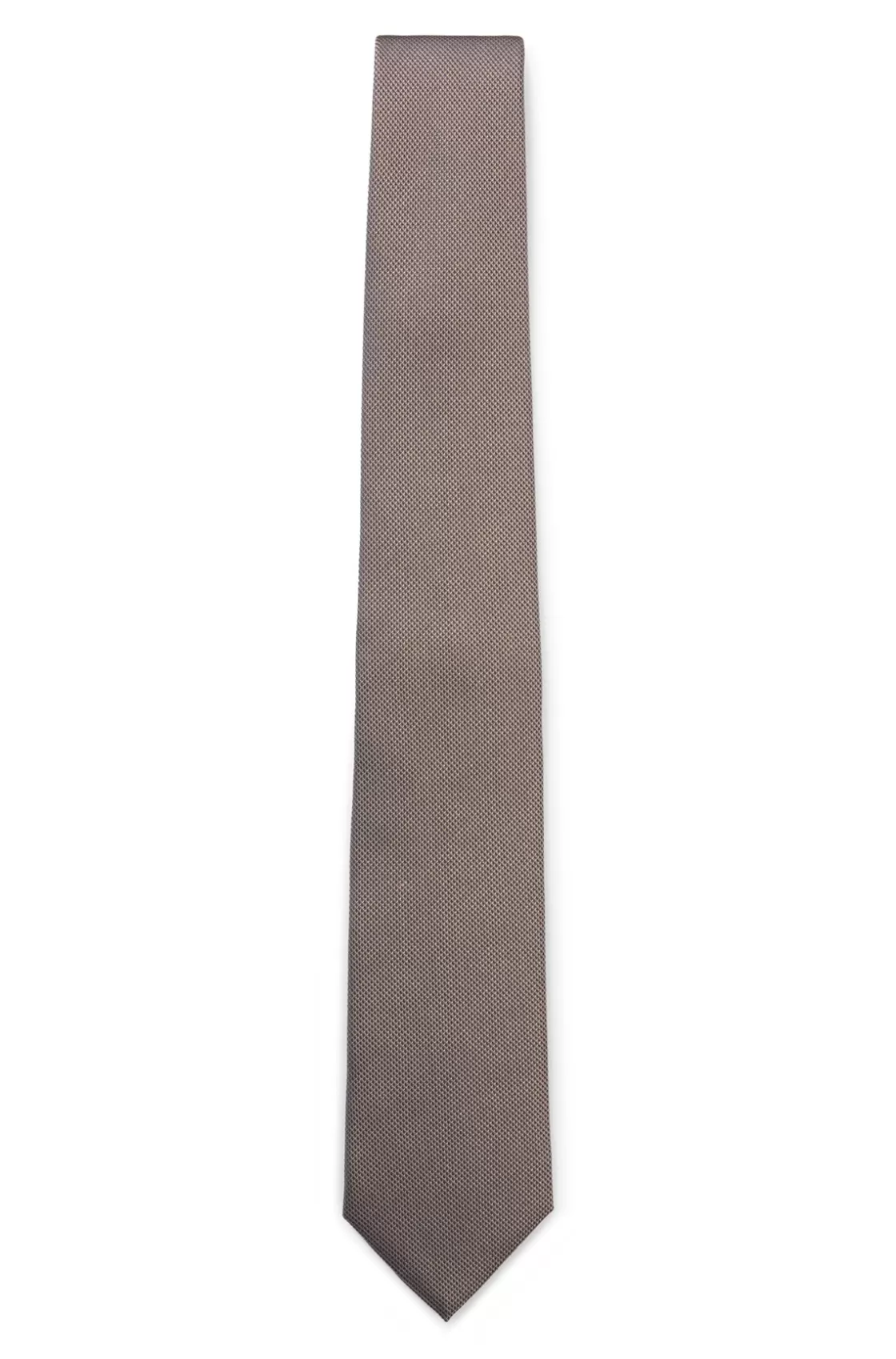 HUGO BOSS Silk-blend Tie With Jacquard Micro Pattern Light Beige Cheap