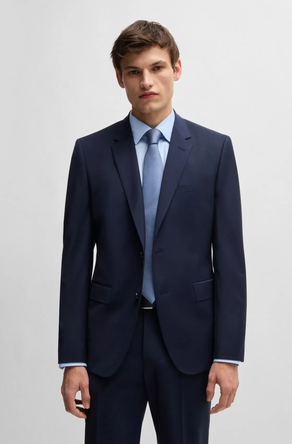 HUGO BOSS Silk-blend Tie With Jacquard Micro Pattern Light Blue Online