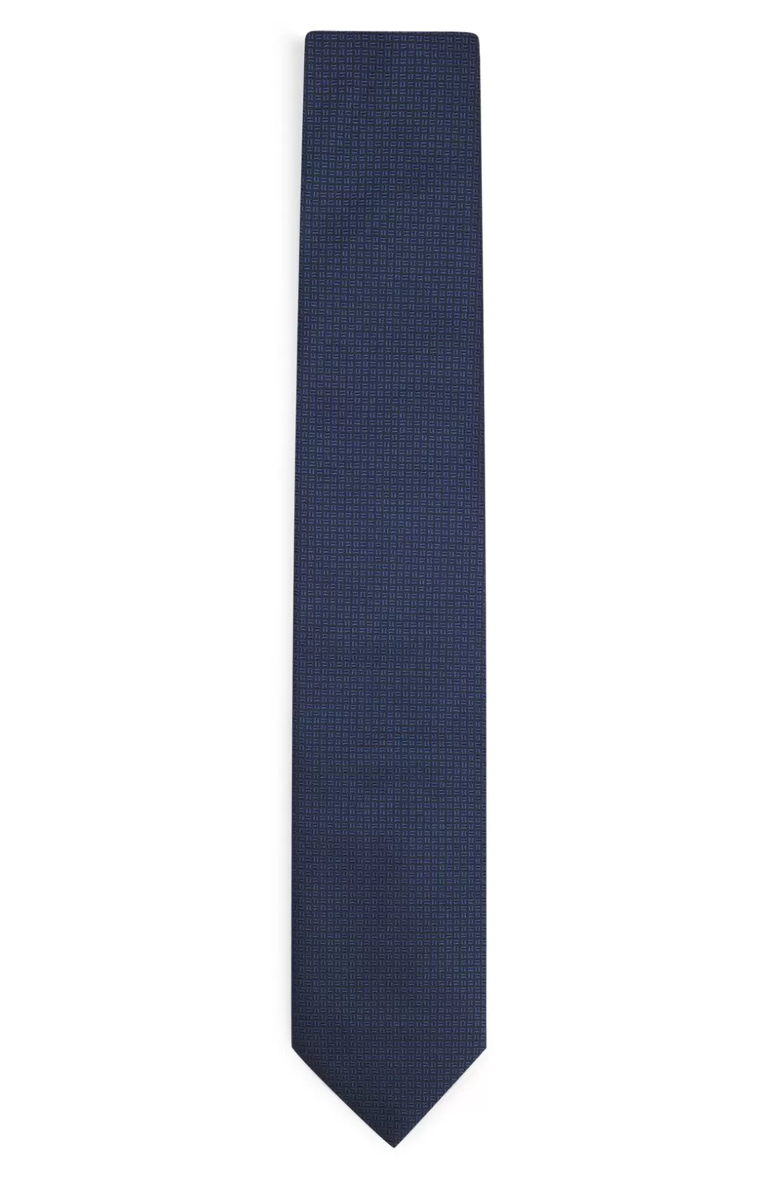 HUGO BOSS Silk-blend Tie With Jacquard Pattern Dark Blue Discount