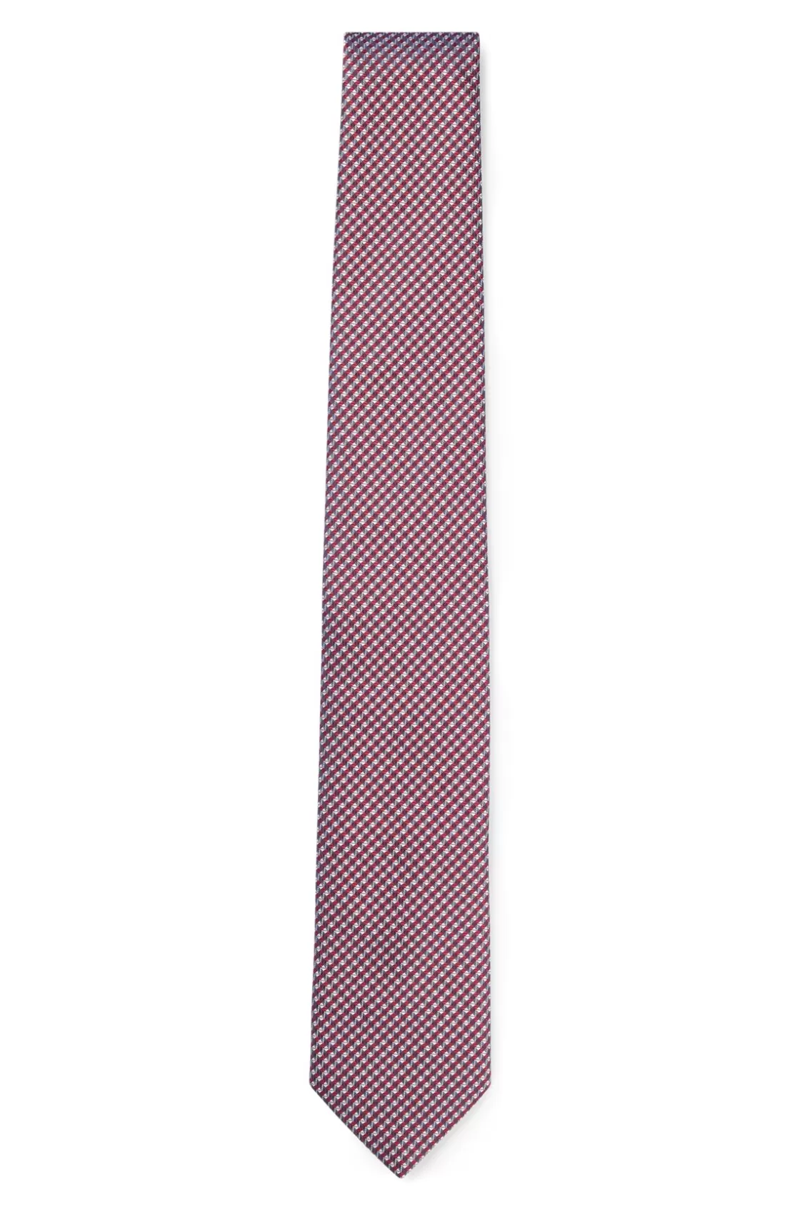 HUGO BOSS Silk-blend Tie With Jacquard Pattern Red Hot