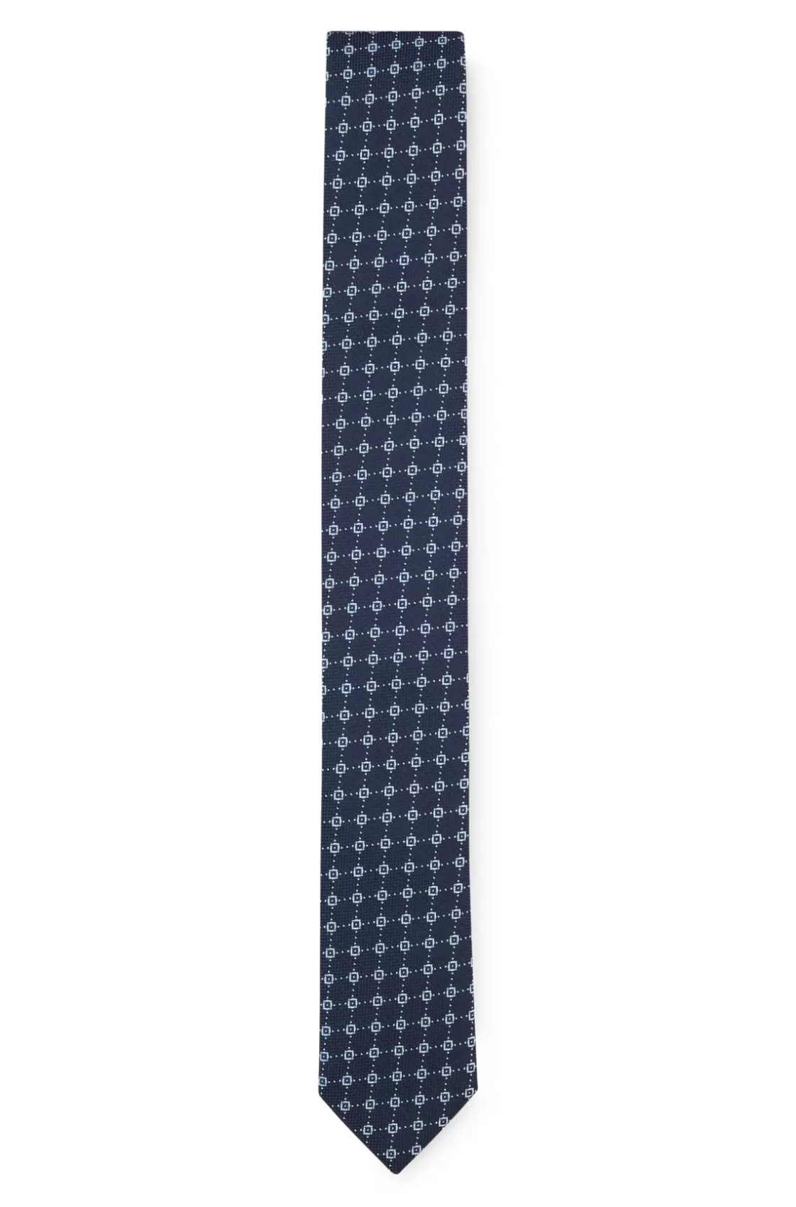HUGO BOSS Silk-blend Tie With Jacquard-woven Pattern Dark Blue Store