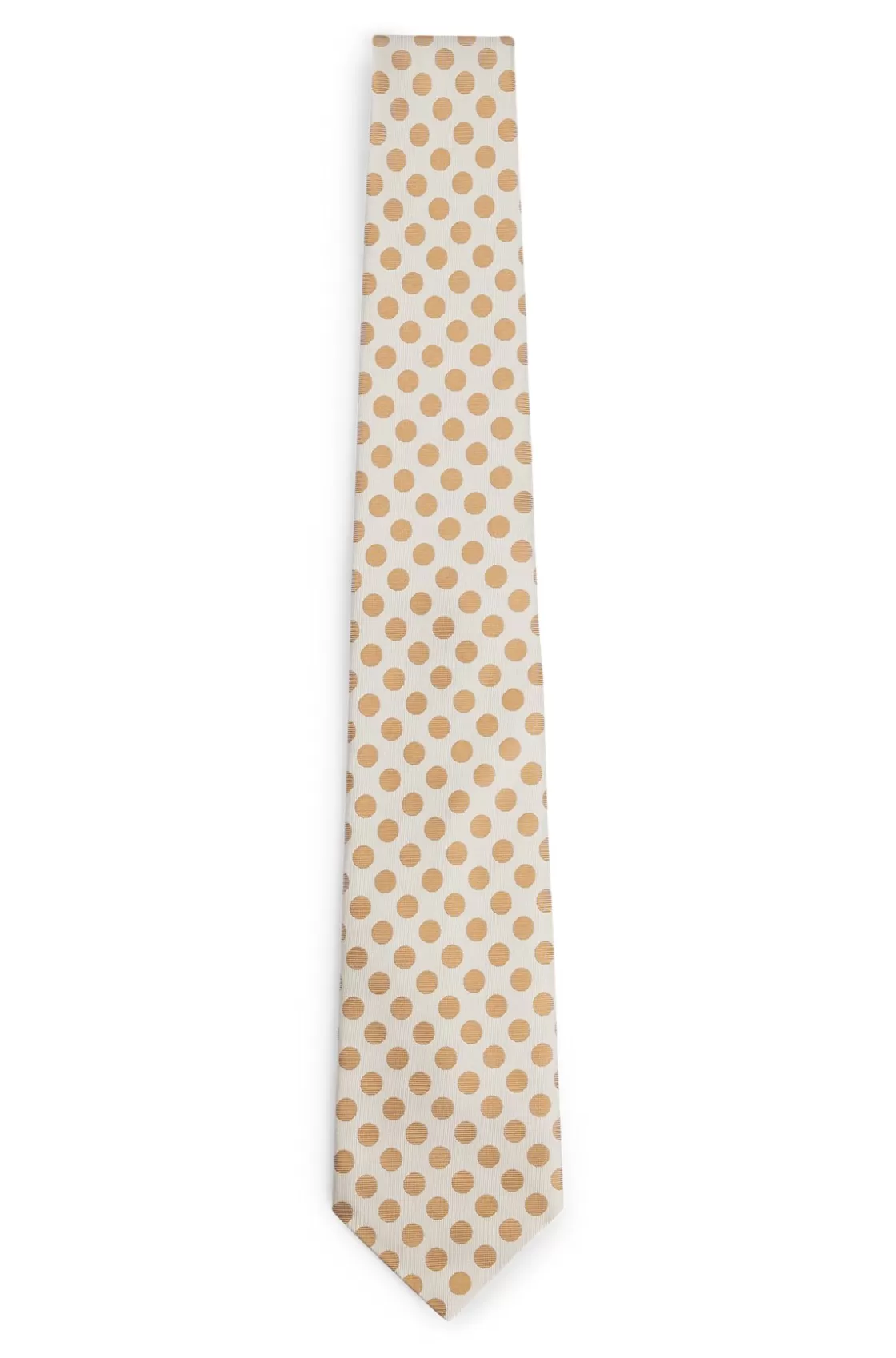 HUGO BOSS Silk-jacquard Tie With Dot Motif Light Beige Online