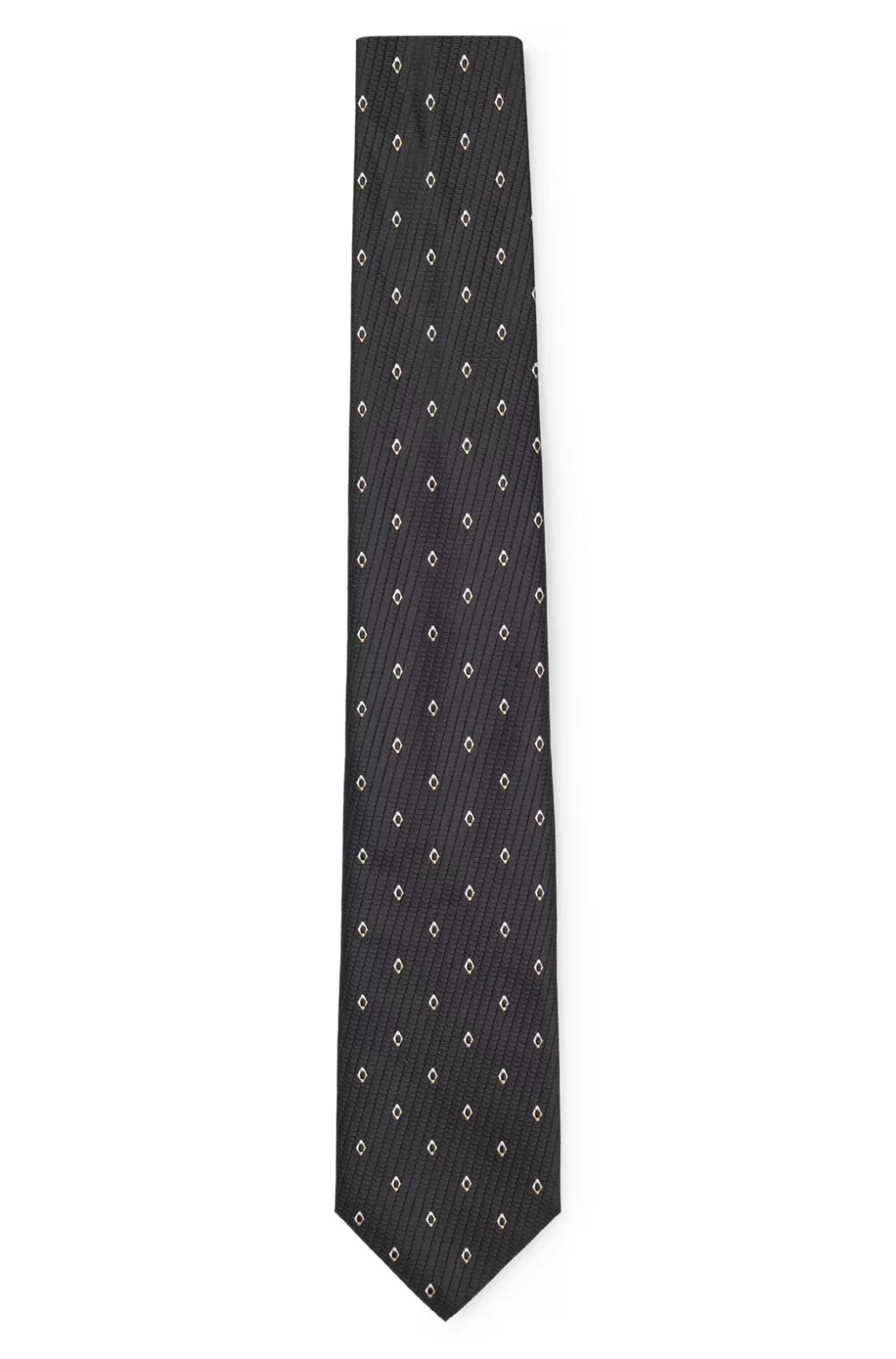 HUGO BOSS Silk-jacquard Tie With Modern Pattern Black Best