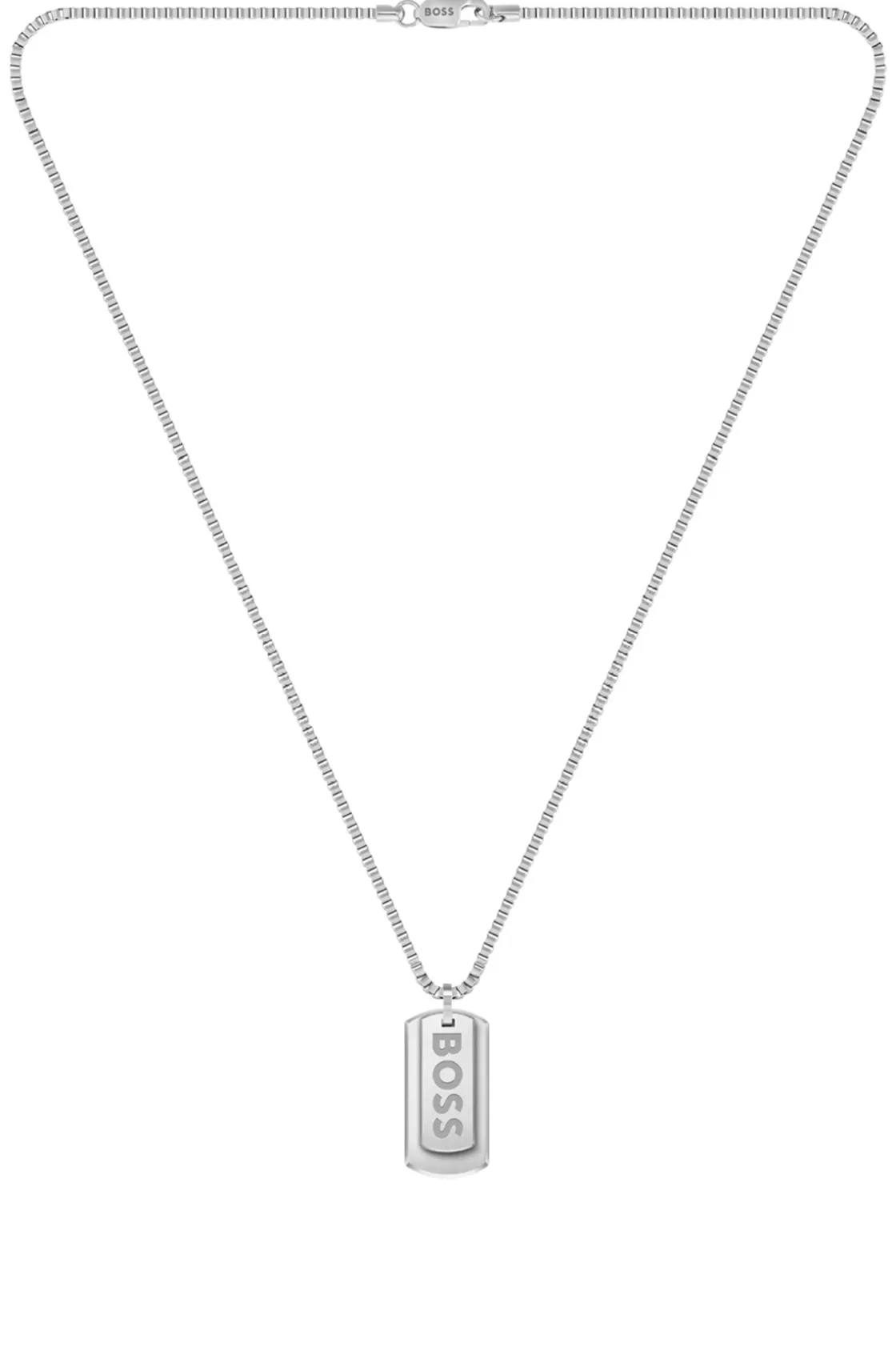HUGO BOSS Silver-tone Necklace With Double-tag Logo Pendant Assorted-Pre-Pack Shop