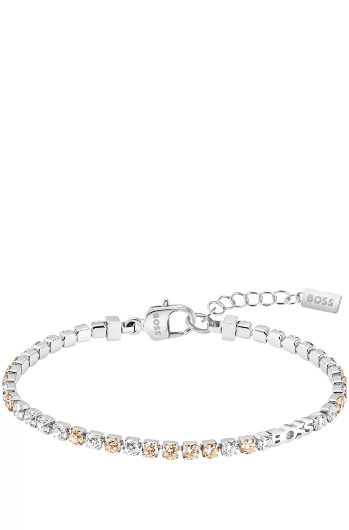 HUGO BOSS Silver-tone Tennis Bracelet With Clear And Champagne Crystals Assorted-Pre-Pack Cheap