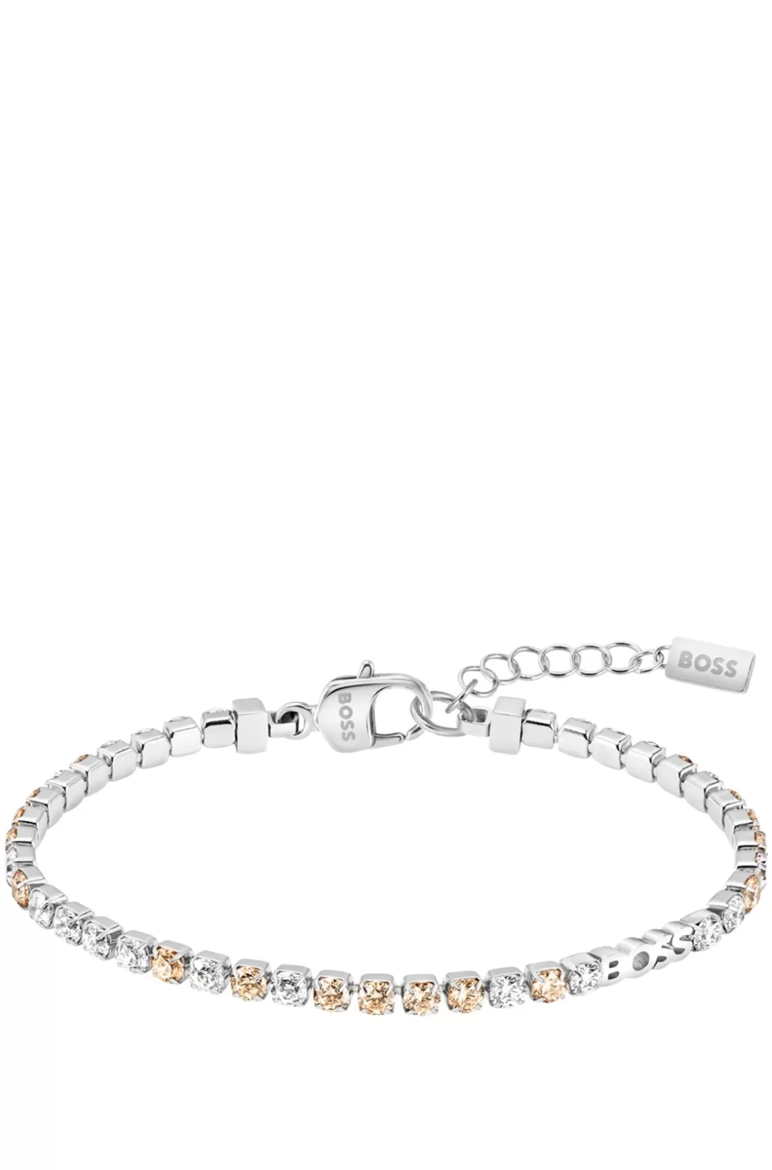 HUGO BOSS Silver-tone Tennis Bracelet With Clear And Champagne Crystals Assorted-Pre-Pack Cheap