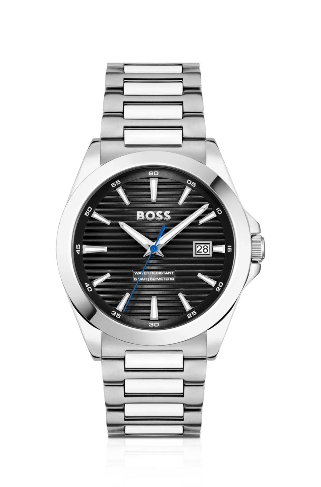 HUGO BOSS Silver-tone Watch With Black Grooved Dial Assorted-Pre-Pack Cheap