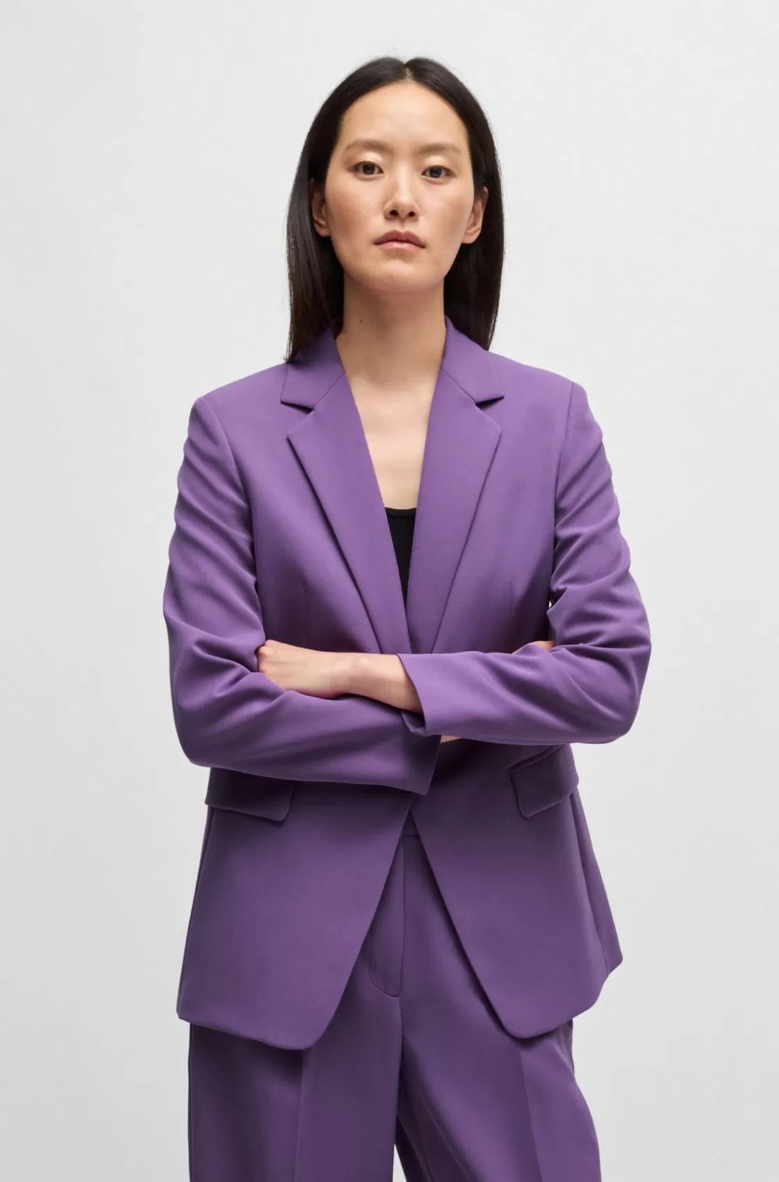 HUGO BOSS Single-breasted Jacket In Stretch Fabric Light Purple Online