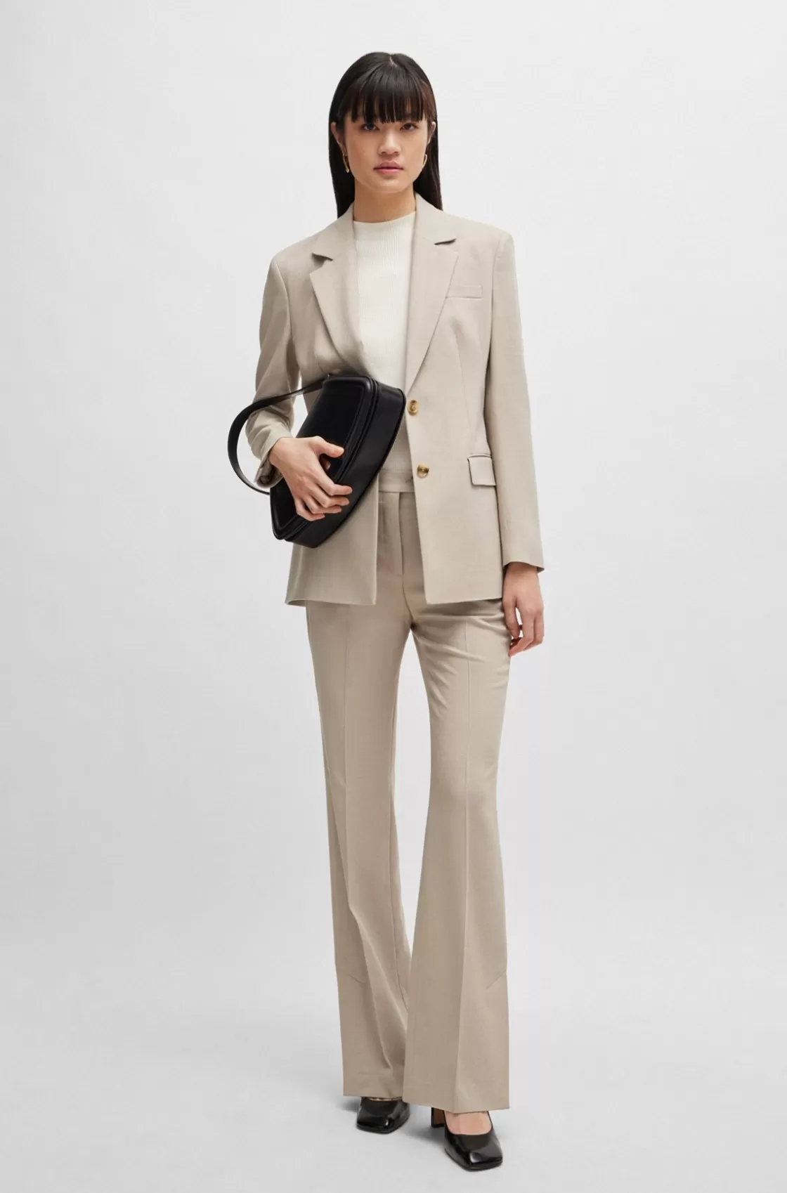 HUGO BOSS Single-breasted Jacket In Stretch Fabric Light Beige Discount