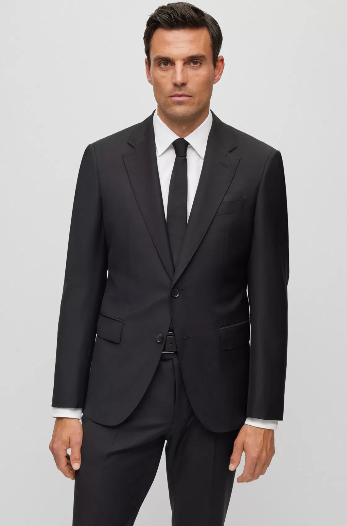 HUGO BOSS Single-breasted Jacket In Stretch Wool Black Clearance
