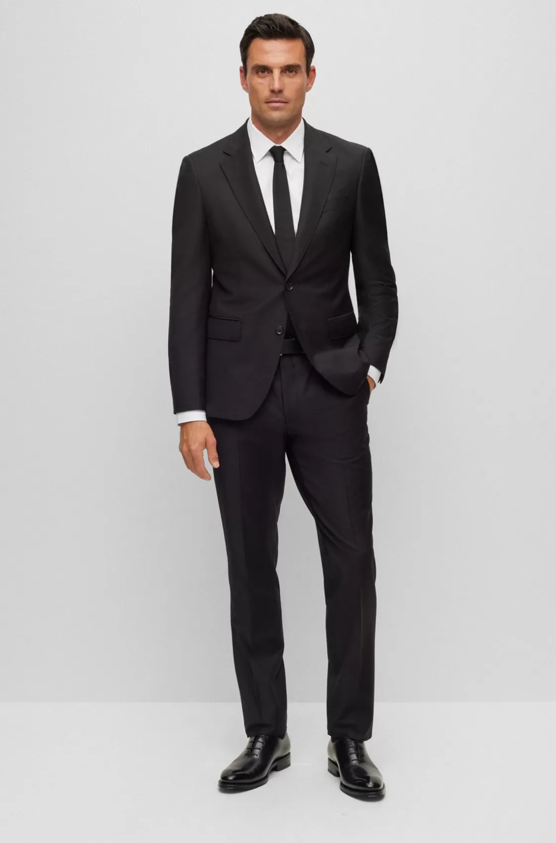 HUGO BOSS Single-breasted Jacket In Stretch Wool Black Clearance