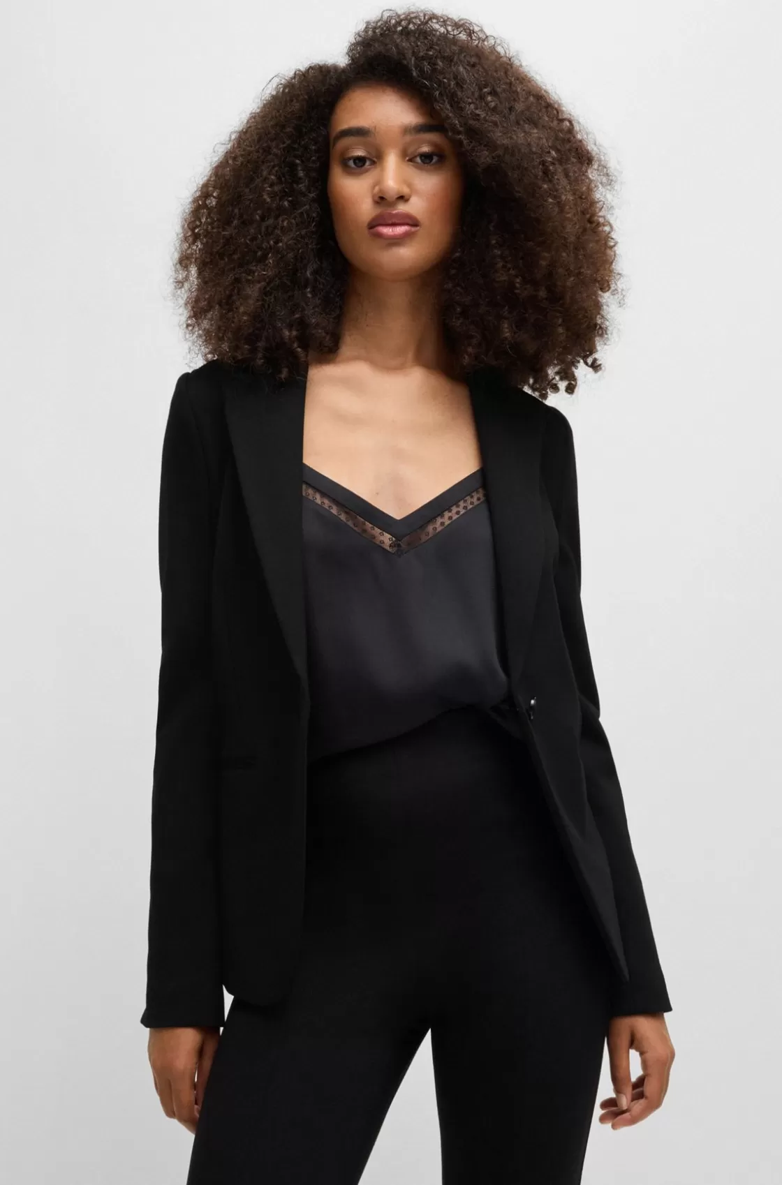 HUGO BOSS Single-button Jacket In Stretch Fabric Black Hot
