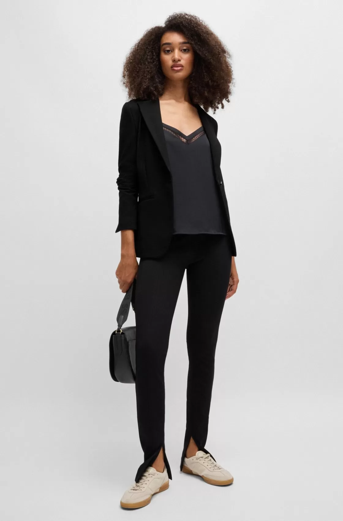 HUGO BOSS Single-button Jacket In Stretch Fabric Black Hot