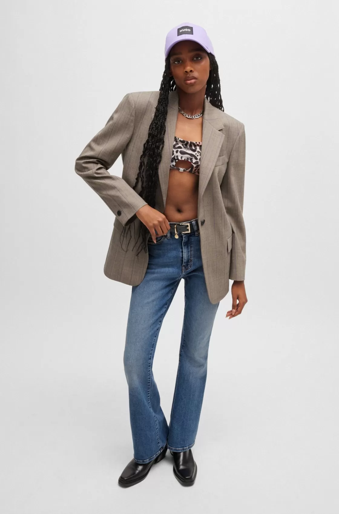 HUGO BOSS Skinny-fit Flared Jeans In Super-stretch Denim Blue Fashion
