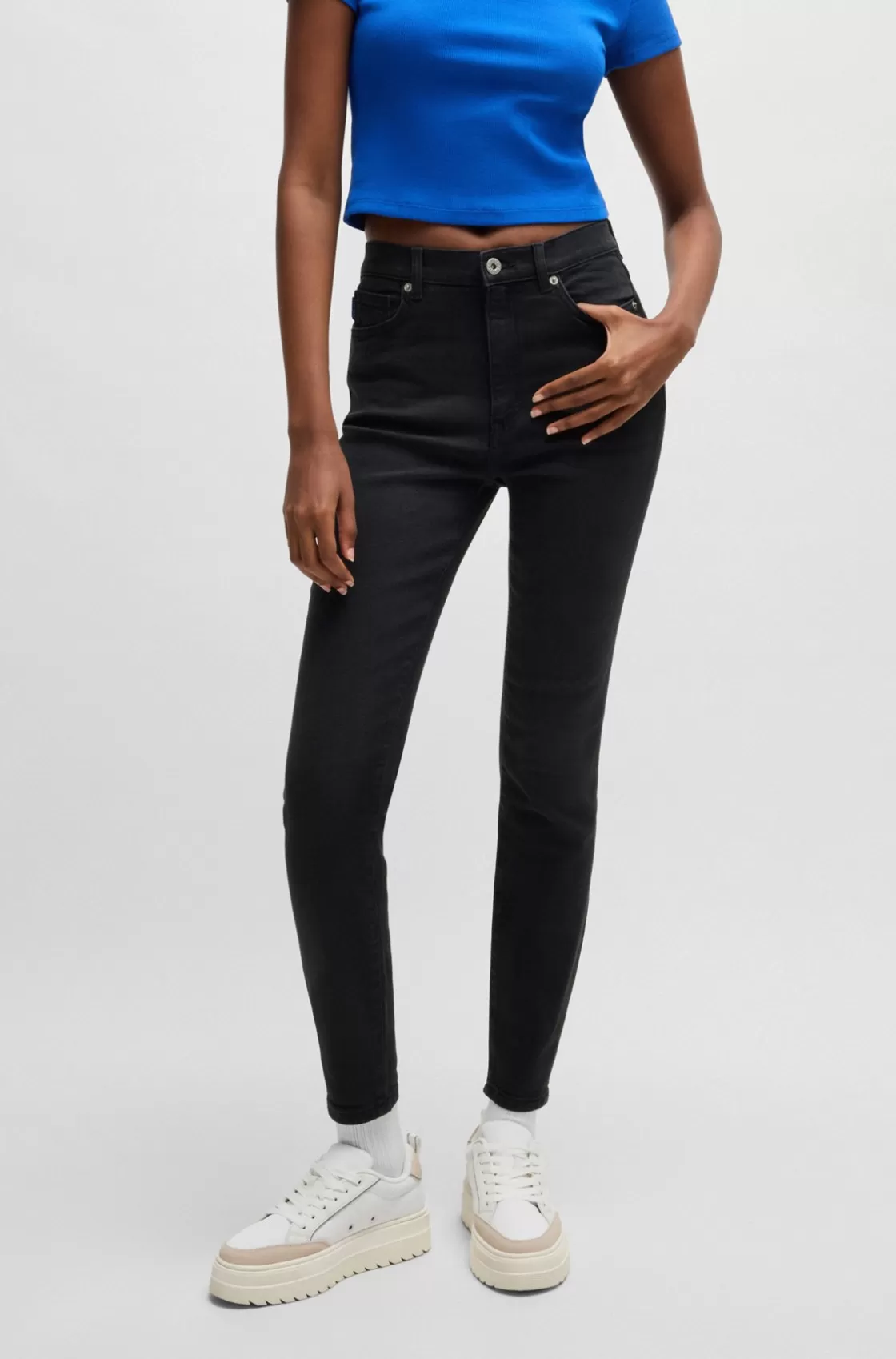 HUGO BOSS Skinny-fit Jeans In Stretch Denim Black Discount