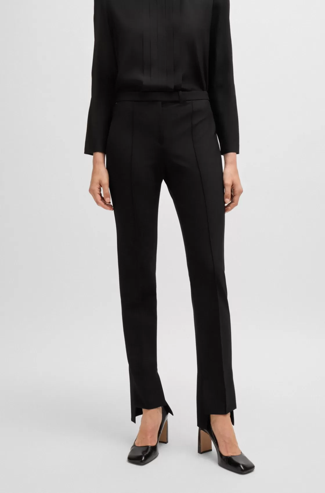 HUGO BOSS Skinny-leg Trousers In Performance-stretch Fabric Black Cheap