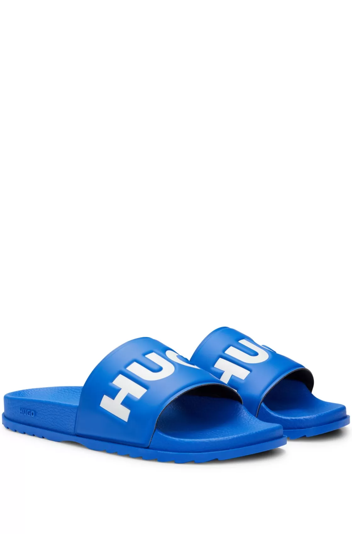 HUGO BOSS Slides With Logo Strap Light Blue Flash Sale