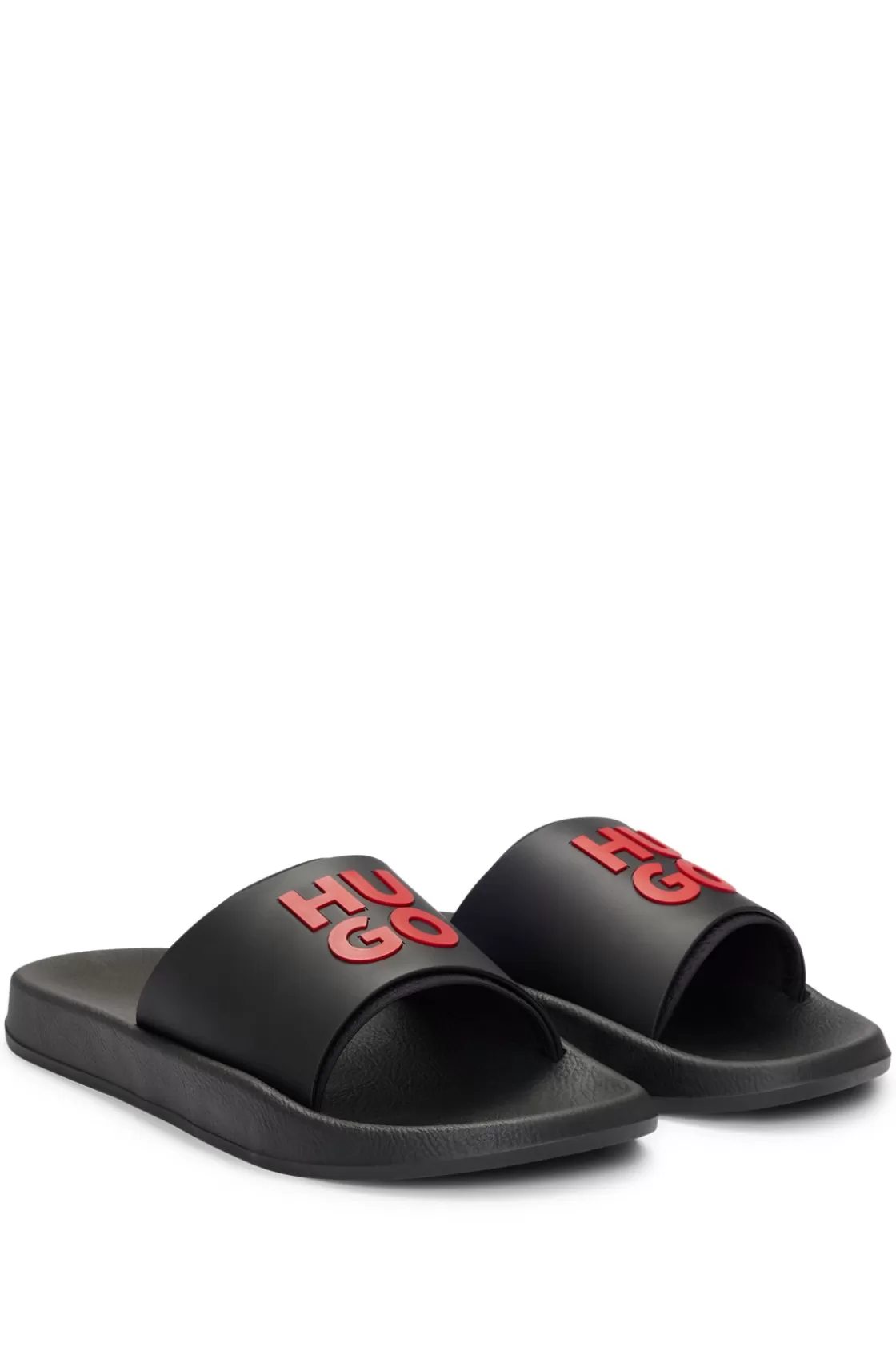 HUGO BOSS Slides With Logo-branded Straps Black Clearance