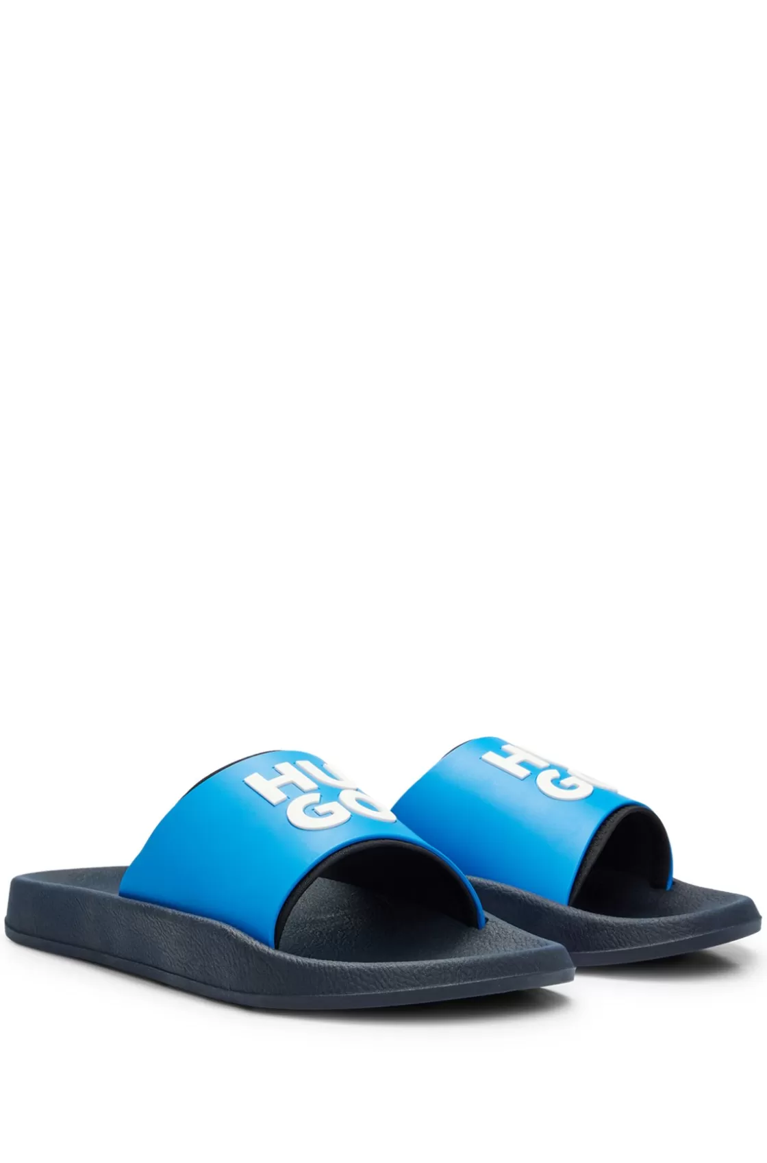HUGO BOSS Slides With Logo-branded Straps Blue Hot