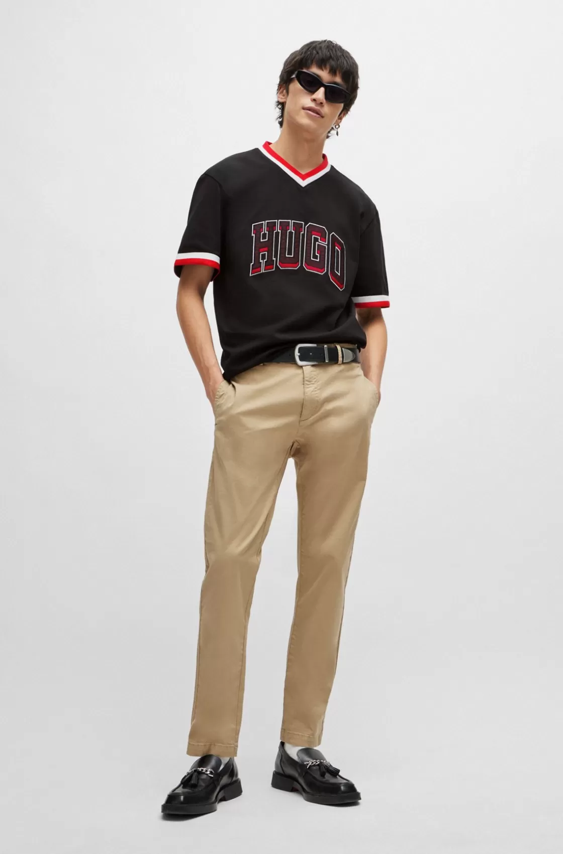 HUGO BOSS Slim-fit Chinos In Stretch-cotton Gabardine Beige Best