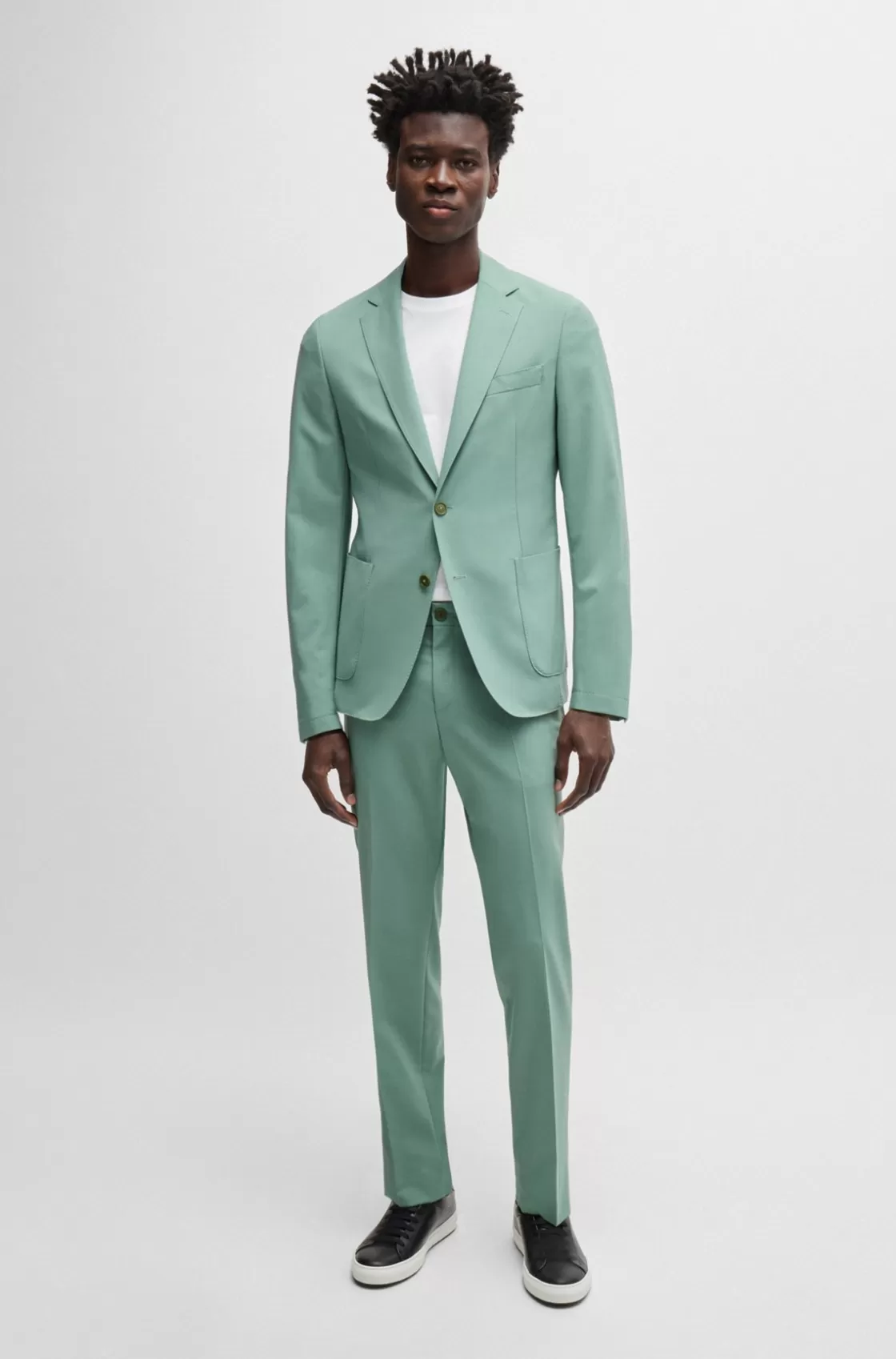 HUGO BOSS Slim-fit Jacket In A Performance-stretch Wool Blend Light Green Shop