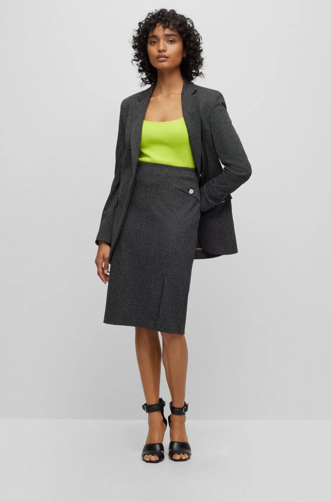 HUGO BOSS Slim-fit Jacket In Heavyweight Woven Cloth Patterned Store