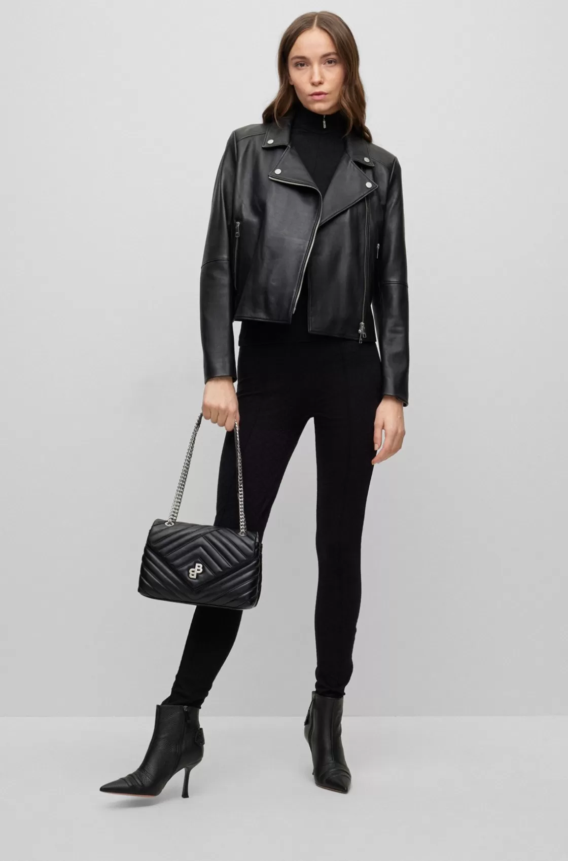HUGO BOSS Slim-fit Jacket In Naturally Tanned Leather Black Shop