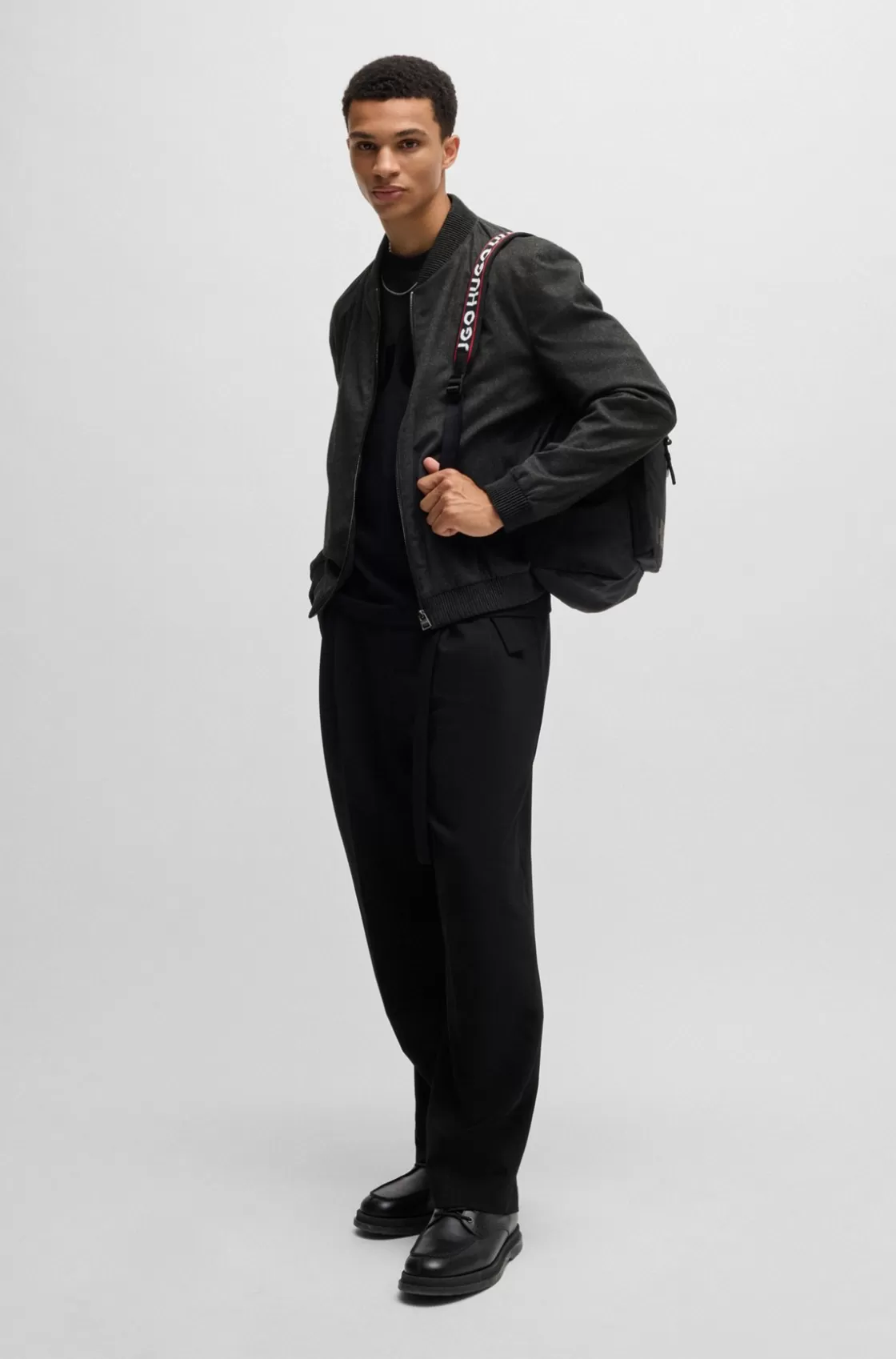 HUGO BOSS Slim-fit Jacket In Super-flex Flannel Light Grey Hot