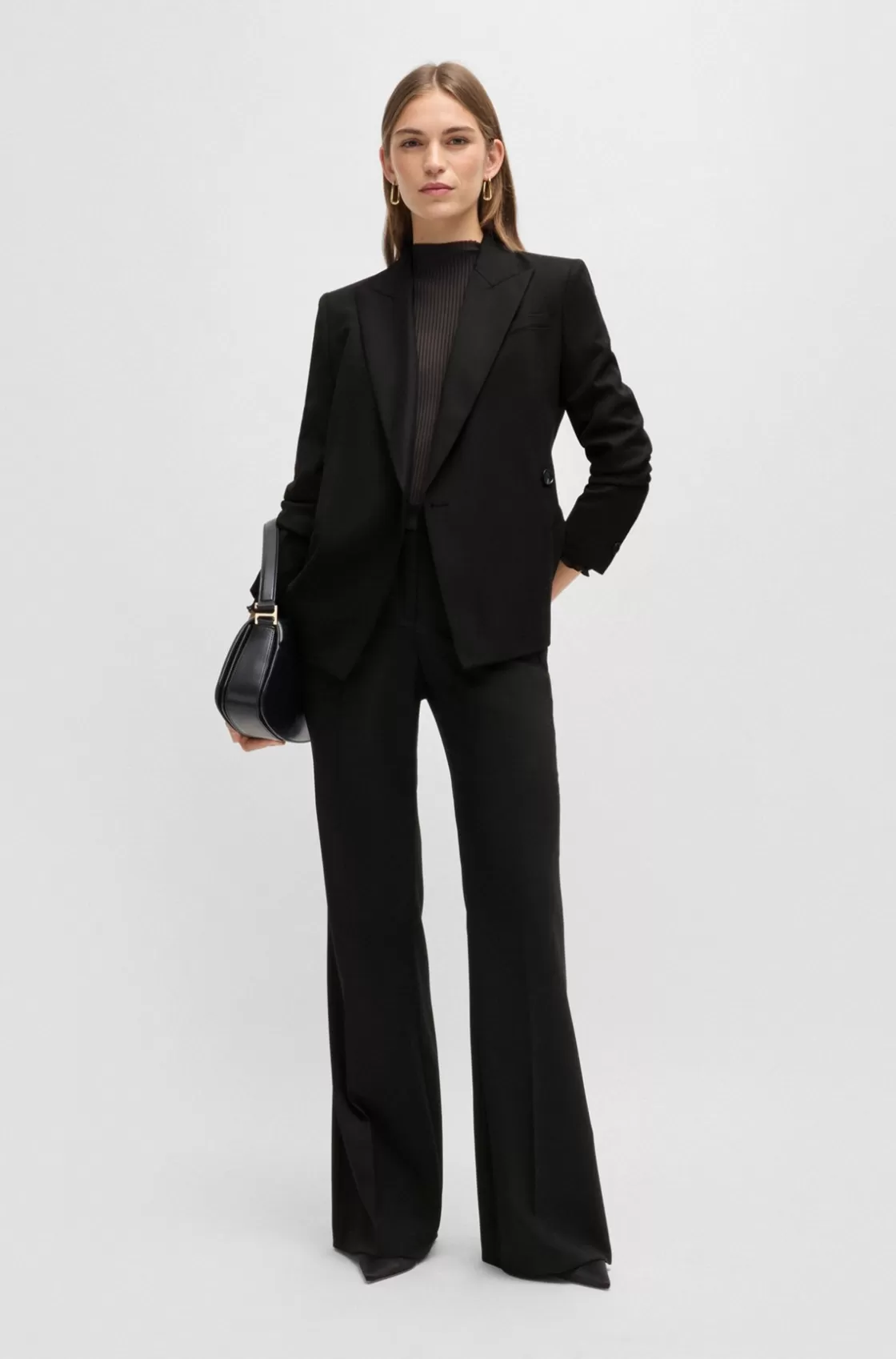 HUGO BOSS Slim-fit Jacket In Wool Twill Black Shop