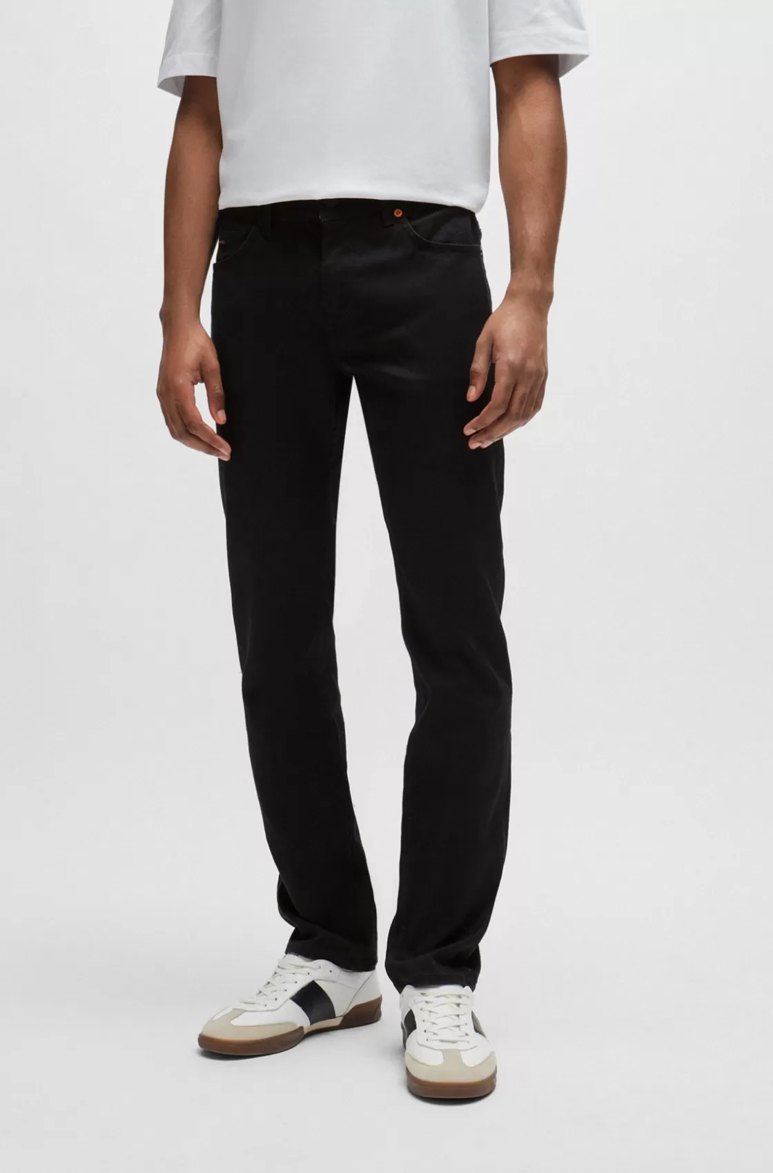 HUGO BOSS Slim-fit Jeans In Comfort-stretch Denim Black Hot