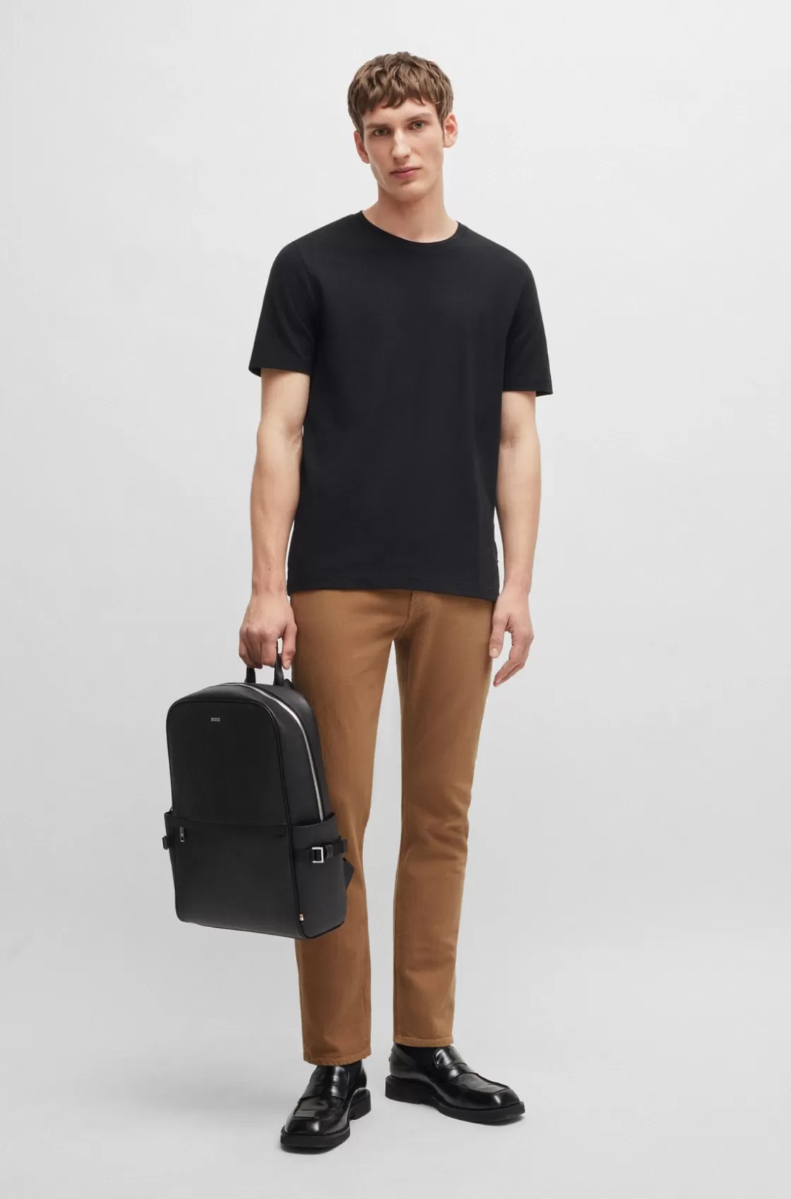 HUGO BOSS Slim-fit Jeans In Black Mechanical-stretch Denim Light Beige Flash Sale