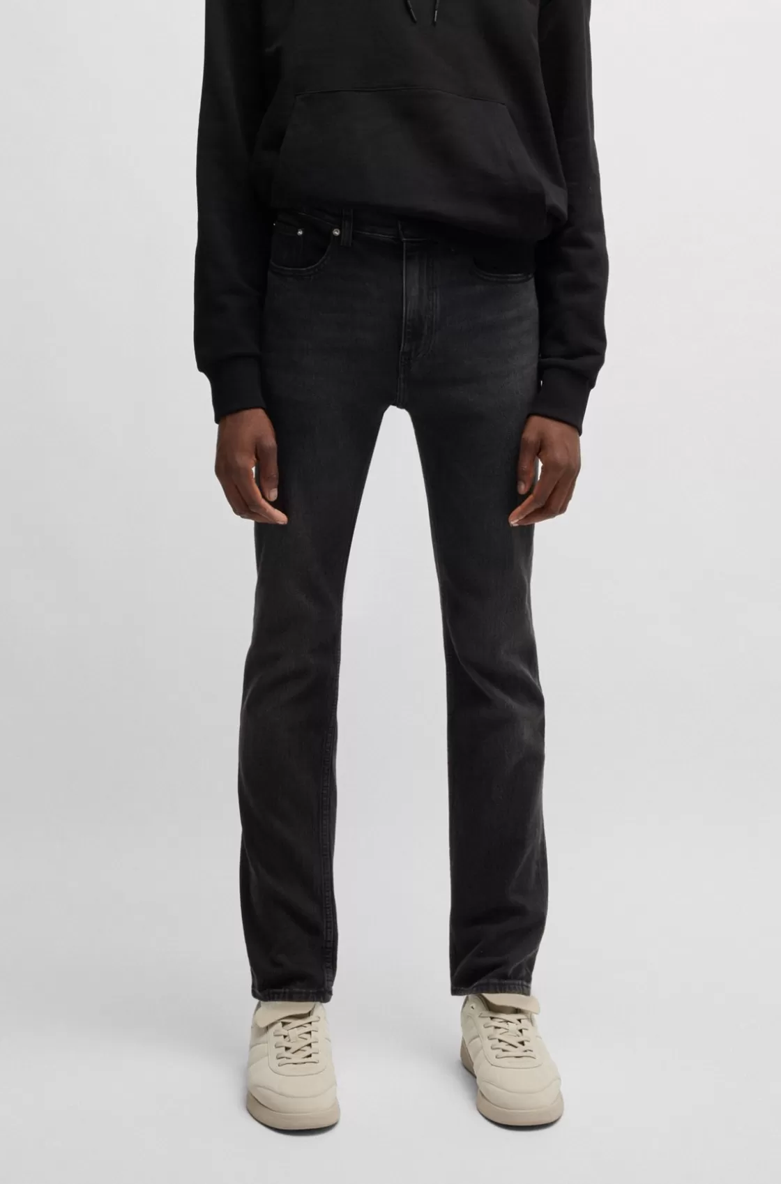 HUGO BOSS Slim-fit Jeans In Black Stretch Denim Dark Grey Best