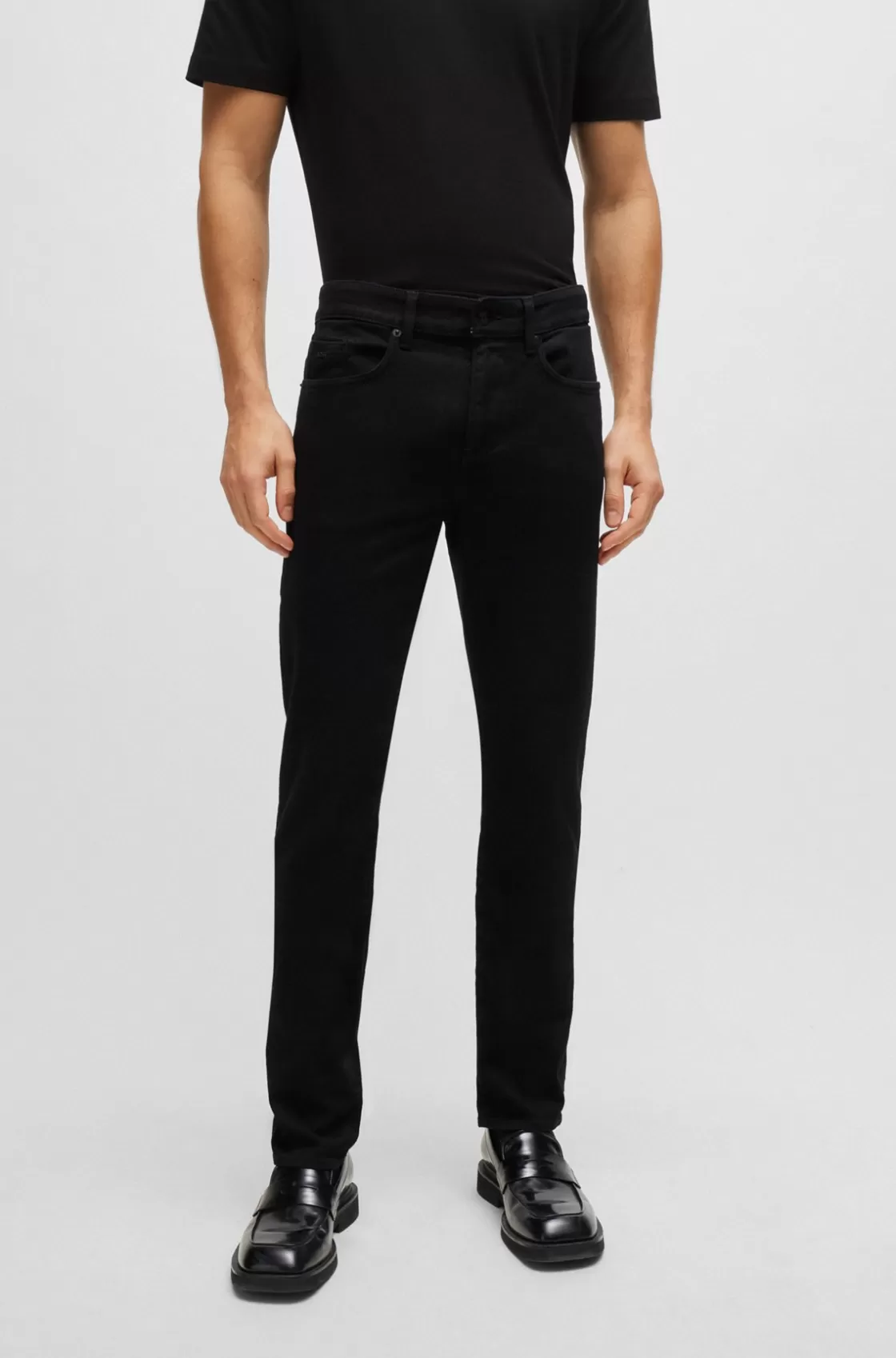 HUGO BOSS Slim-fit Jeans In Super-soft Italian Denim Black Store