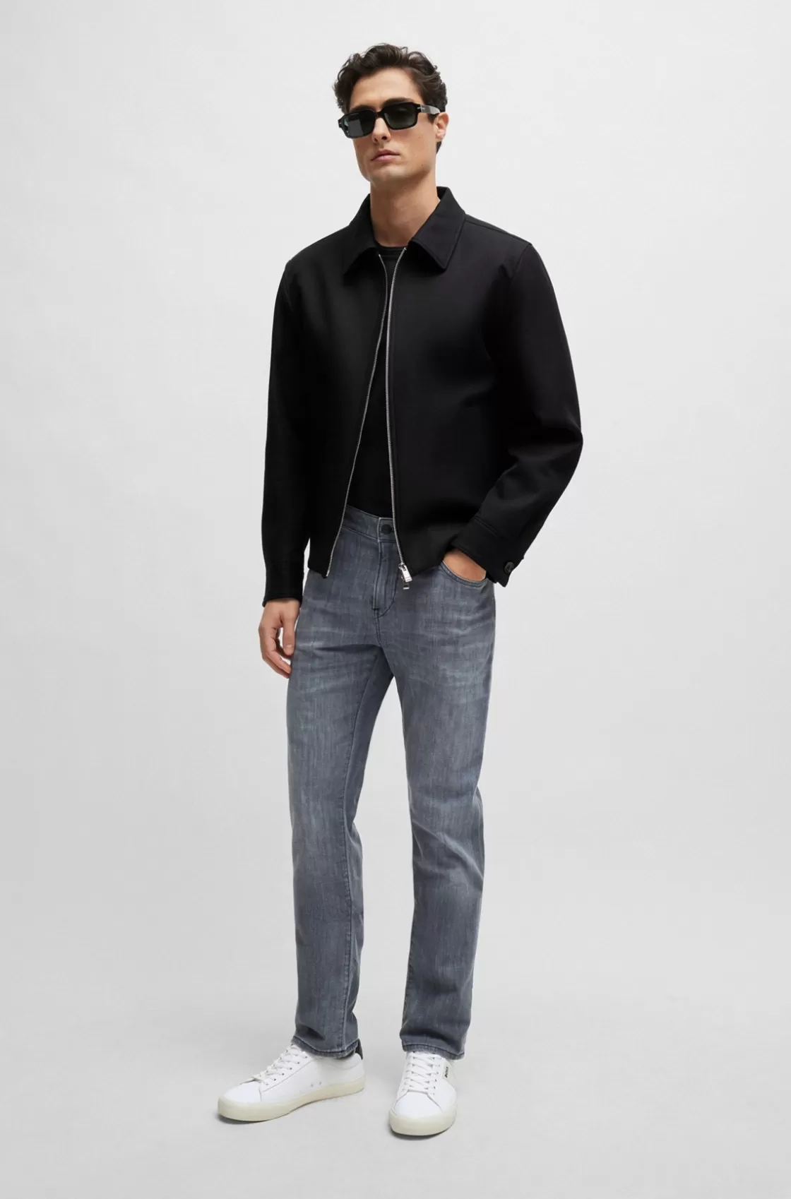 HUGO BOSS Slim-fit Jeans In Blue Comfort-stretch Denim Silver Fashion