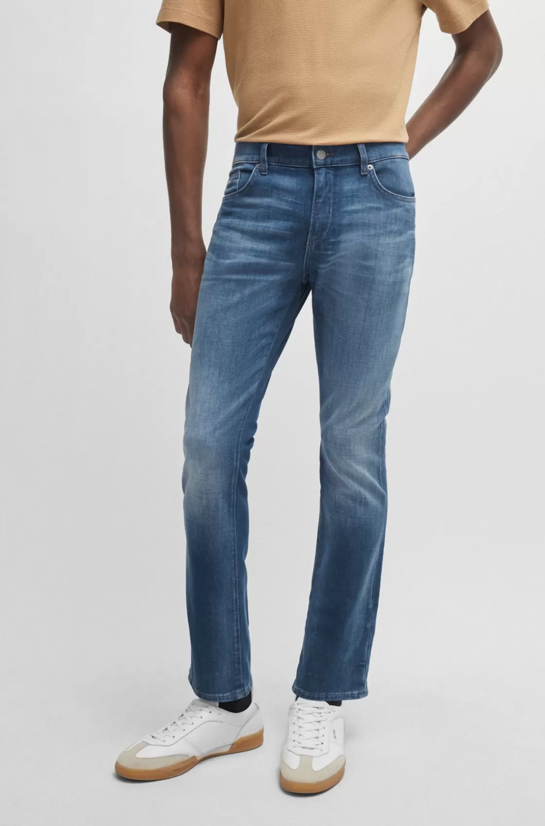 HUGO BOSS Slim-fit Jeans In Italian Cashmere-touch Denim Blue Best Sale