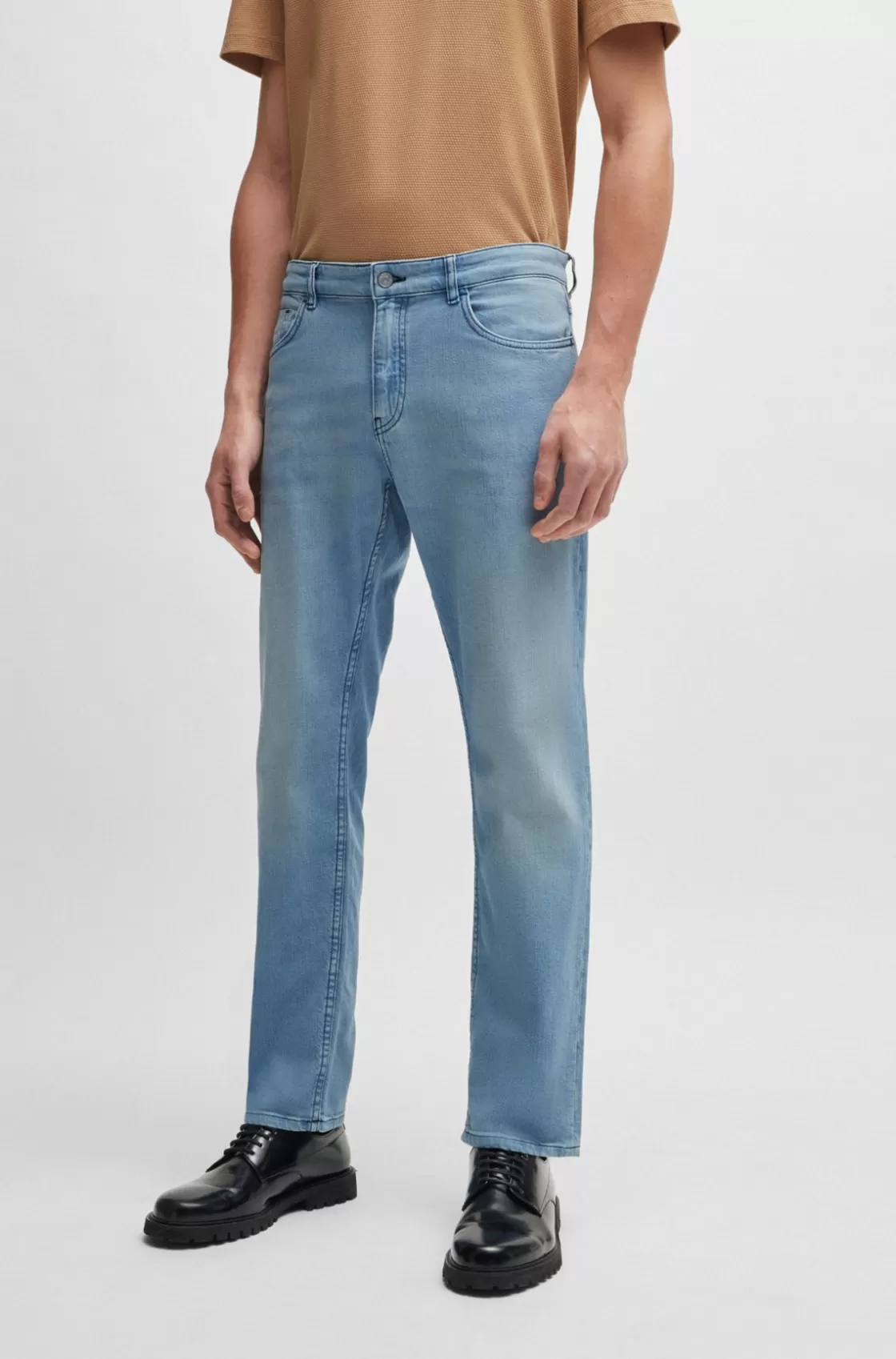 HUGO BOSS Slim-fit Jeans In Blue Mechanical-stretch Denim Turquoise Sale